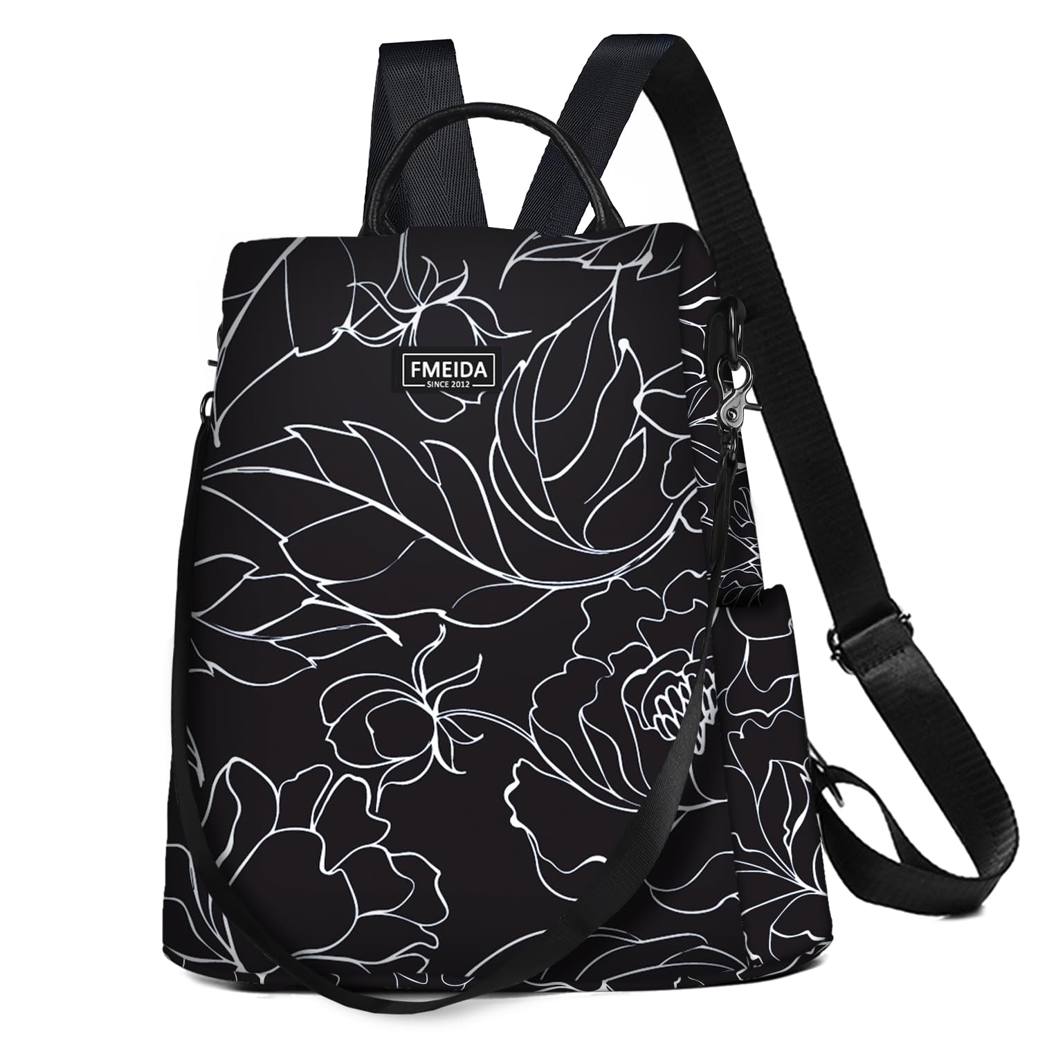 Fmeida Rucksack Damen Anti Diebstahl Nylon Handtaschen Wasserdichte 2 in 1 Schultertasche Casual Daypack Klein Reiserucksack für Frauen Mädchen