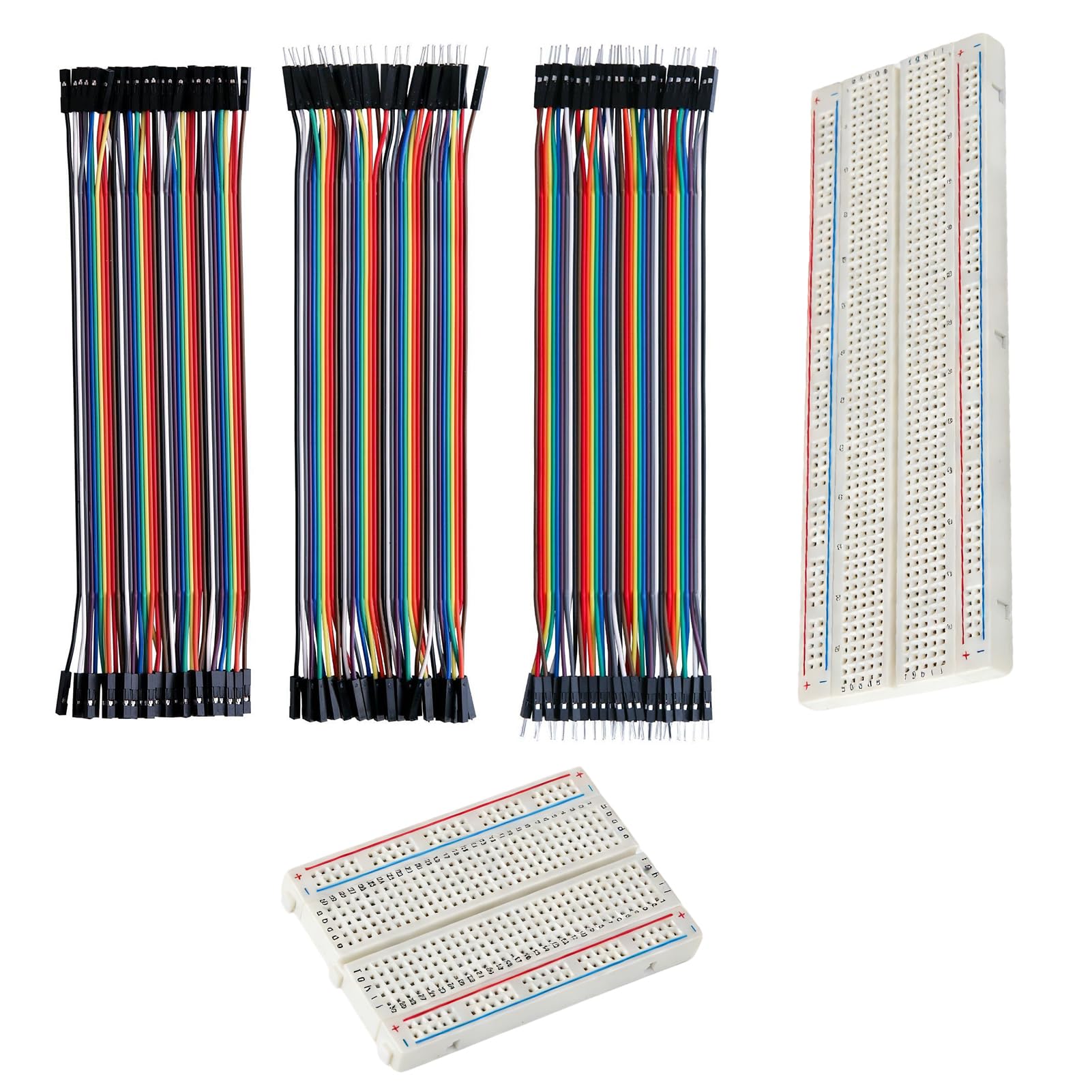 5 Kit Breadboard 400 e 830 Punti con Cavi Dupont 40 Pin, Jumper Wire Maschio-Maschio-Femmina Femmina Maschio, Piastre Senza Saldature Prova per Arduino, Raspberry Pi, Progetti Elettronici