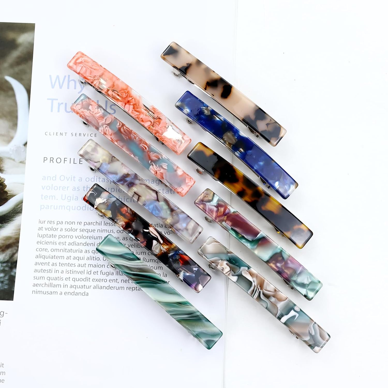 Cinaci 10 Pack 7.5cm/3" Vintage Tortoise Shell Acetate French Hair Barrettes Automatic Spring Clips Hair Pins Accessories for Women Girls Thin Thick Hair - Image 6