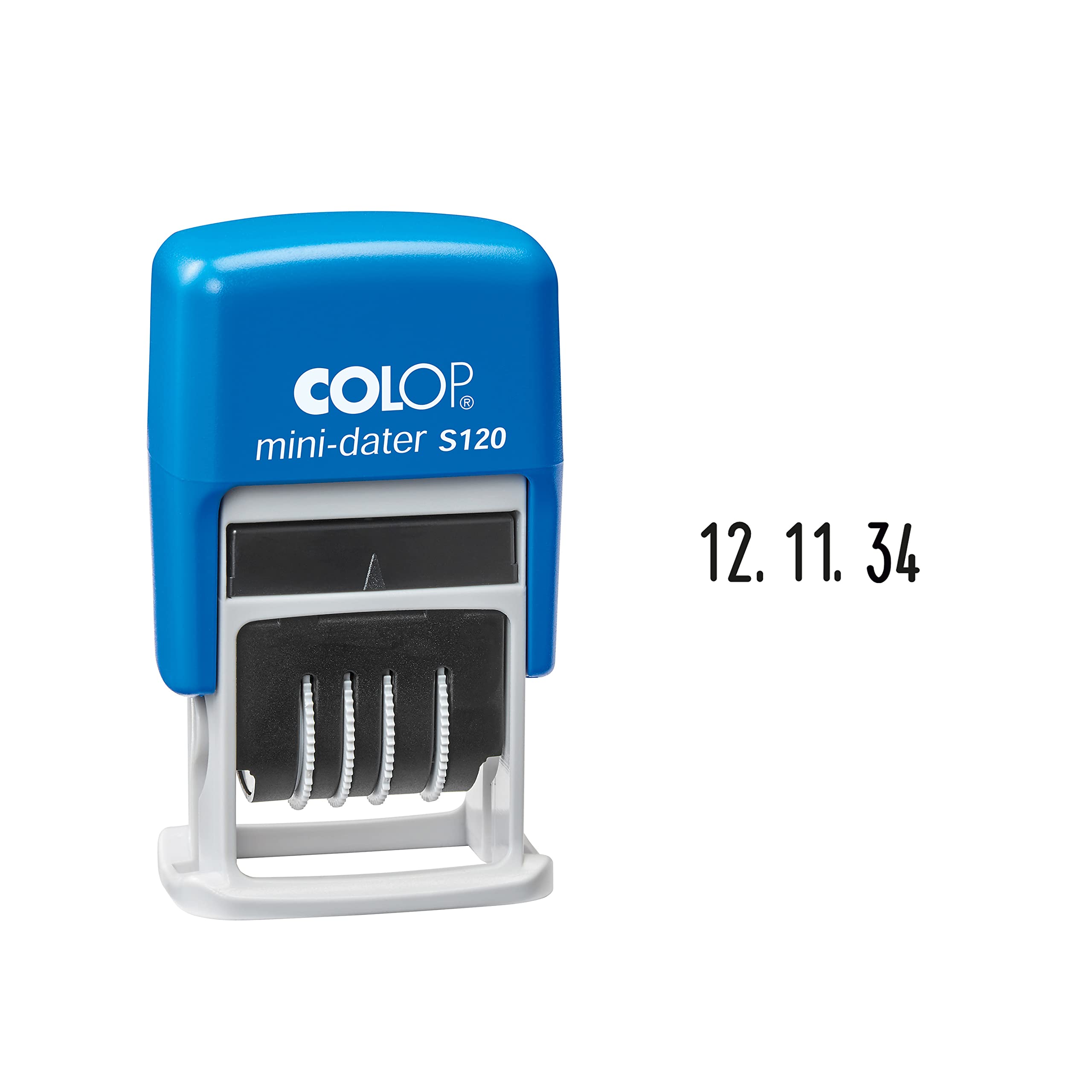 COLOP Mini timbro data S 120 SD – data in cifre con anno breve, ad esempio 25.11.29, piccolo (Confezione da 2)