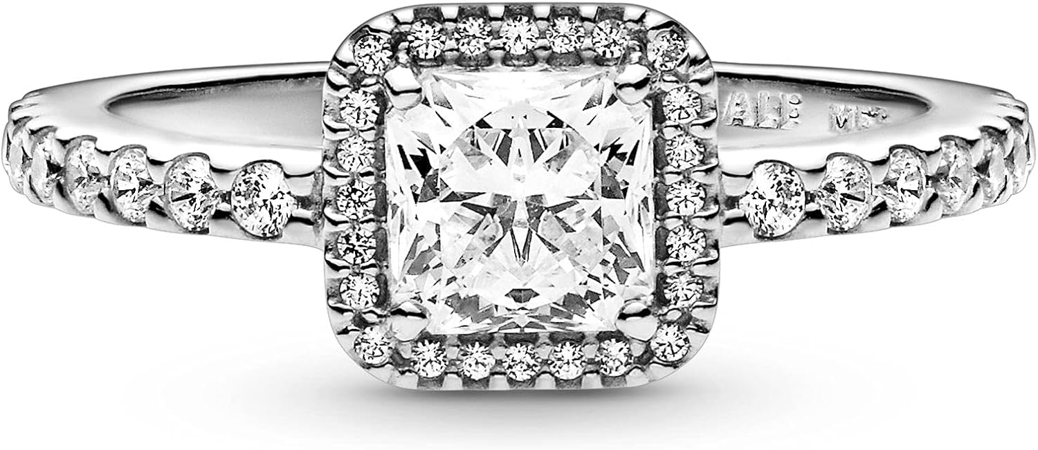 Miniatura 2 de PANDORA Joyería - Anillo cuadrado de circonita cúbica en plata de ley Metal Zirconia cúbica