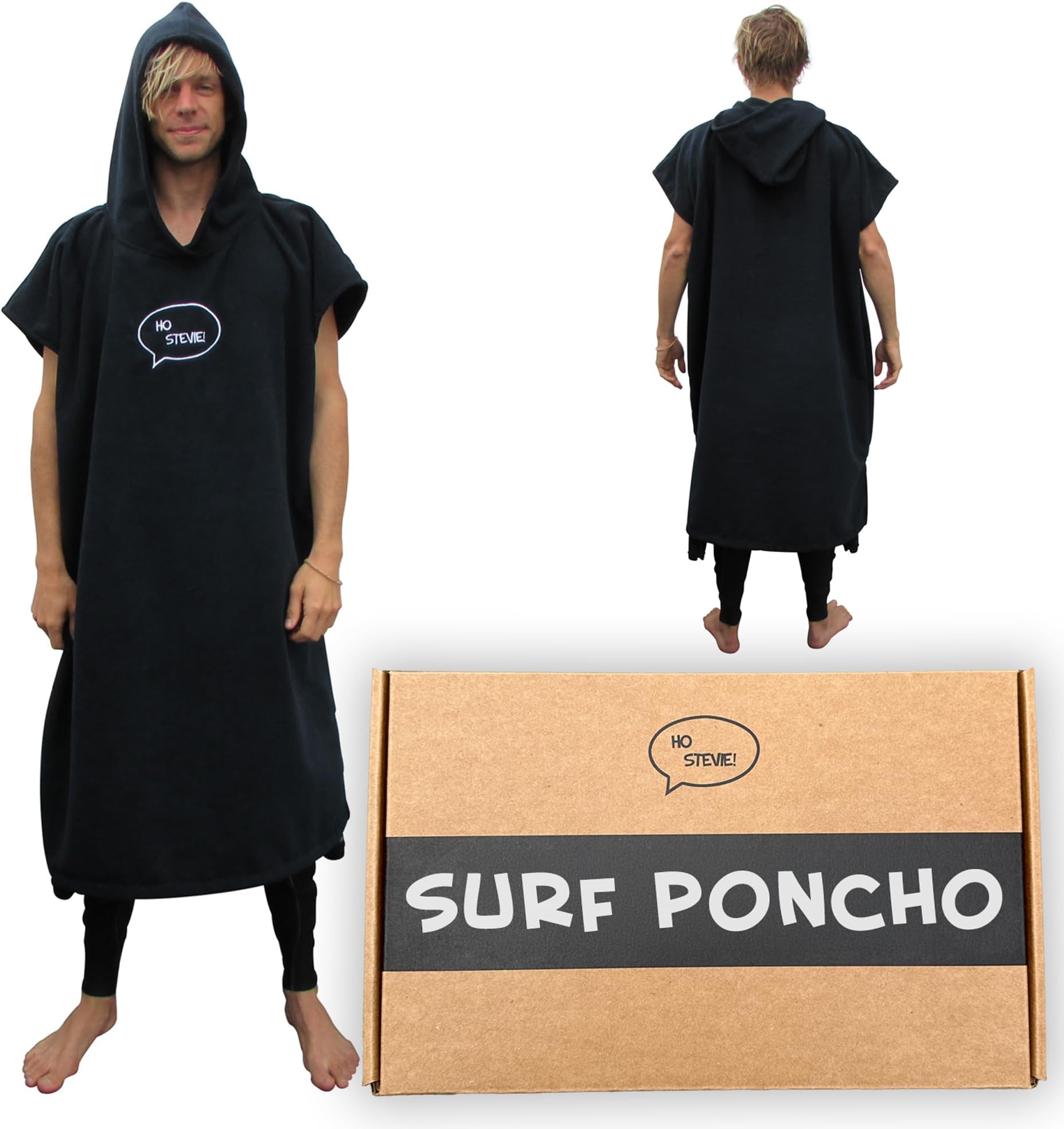 Ho Stevie! Surf Poncho - Warm and Soft - Easily Change in/Out of Wetsuit Without Towel Falling Down