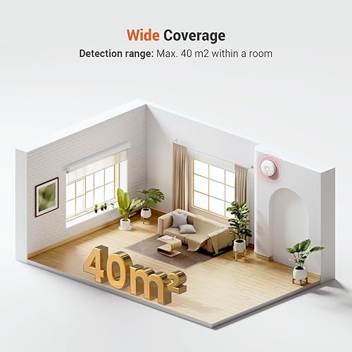 Miniatura 8 de Jemay Detector de humo, alarma de humo con tecnología fotoeléctrica de 10 años, detector de humo con batería de 9 V, alarma de incendio con botón de