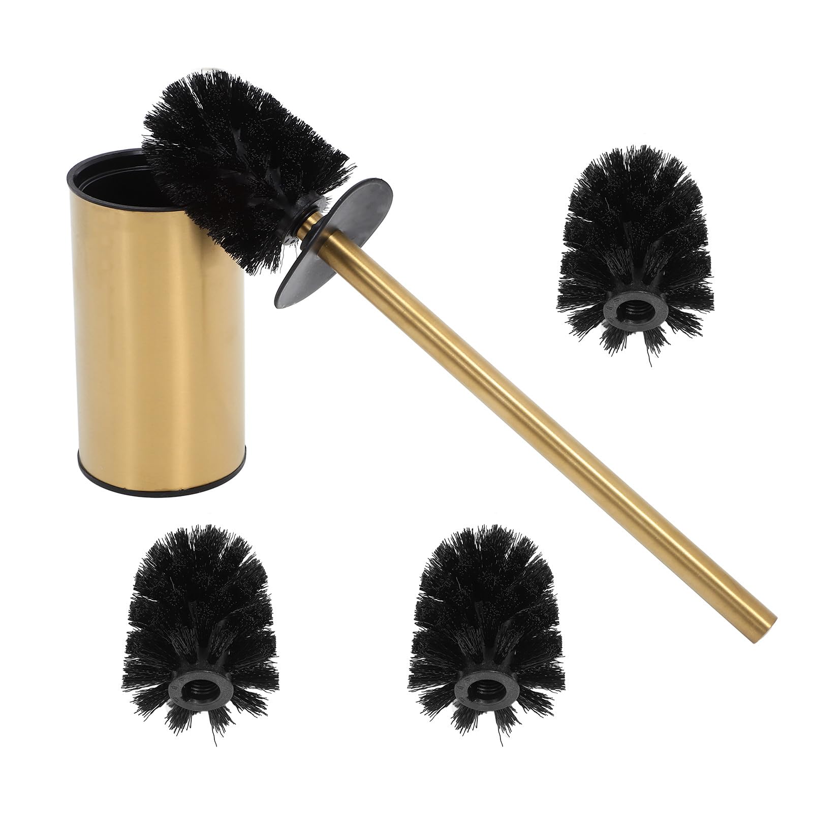 Brosse de toilette en acier inoxydable or design moderne pour salle de bain