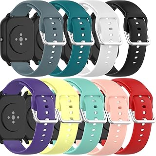 ECSEM Bands Compatible with Letscom ID205L,ID205U,ID205S,ID205G/Umidigi Uwatch 3,Uwatch Ufit/Fitpolo ID205L Watch Soft Silicone Replacement Bands for Veryfitpro ID205,ID205L,SW025(9Pack)