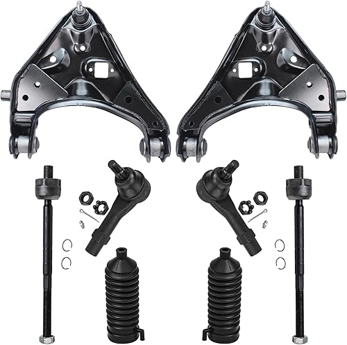 Miniatura 1273 de Detroit Axle - Kit de brazos de control de extremo delantero RWD para Dodge Ram 03-06 2500 3500, 2 brazos de control superior con rótula 2 varillas