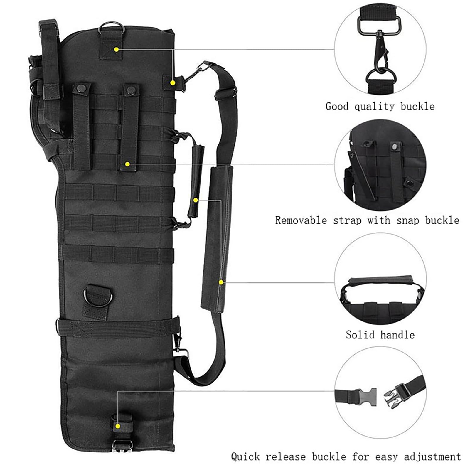 Borsa Pera Fodero Tattico per Fucile a Pompa Borsa a Tracolla per Caccia e Tiro Borsa Multifunzione per Armi Borsa Morbida/Black