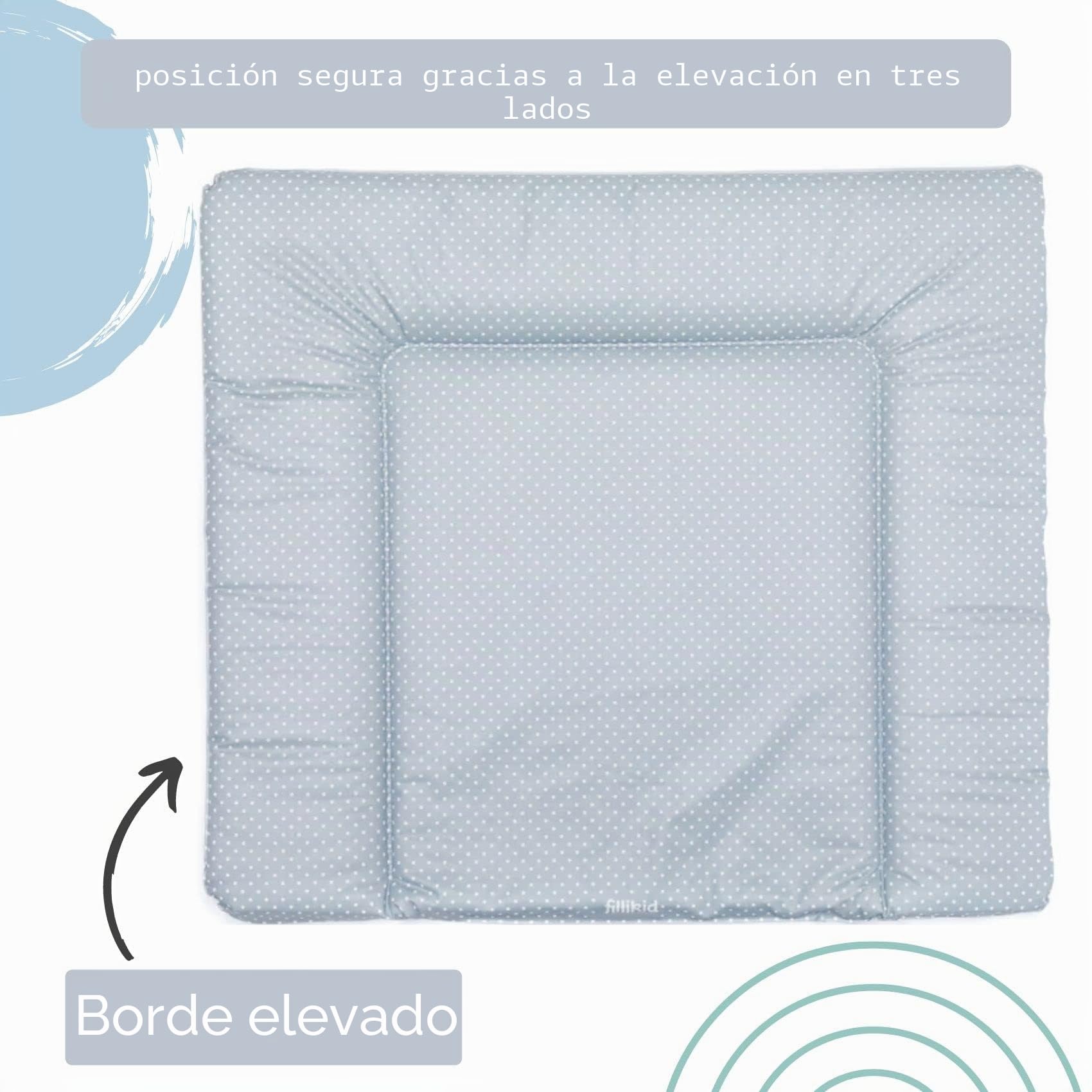 Fillikid Softy - Cambiador (75 x 85 cm), diseño de lunares, color gris
