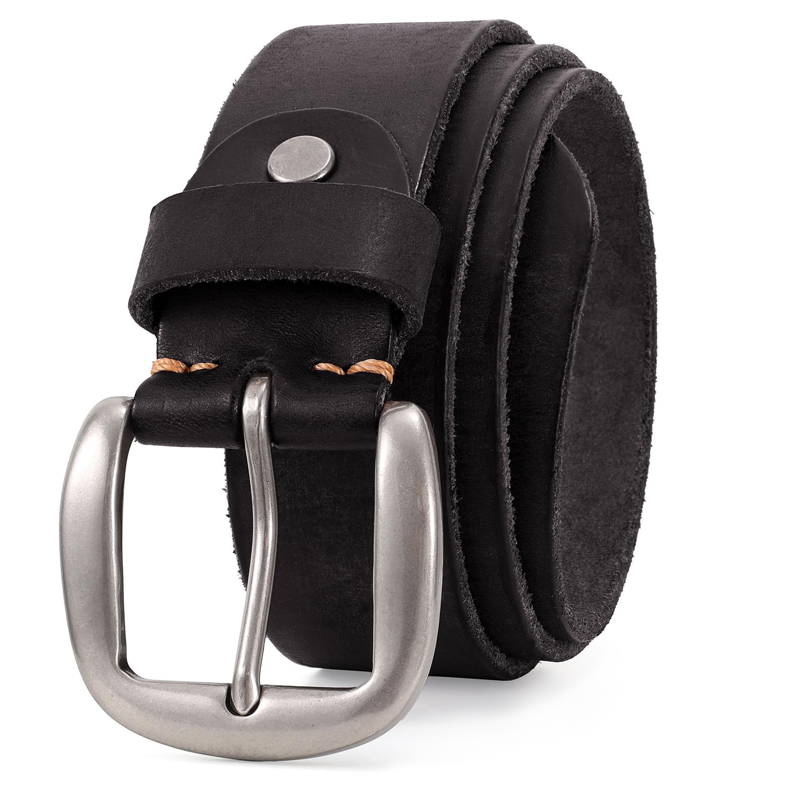 Mens Belts Leather Thicken Full Grain Leather Belt Heavy Duty for Work Real Handmade Italian Cowhide with Gift