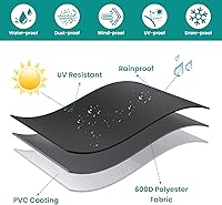 Vista 6 de Mrrihand Funda redonda para muebles de patio, fundas para sillas de exterior, impermeables, resistentes, 600D, juego de sillas de mesa