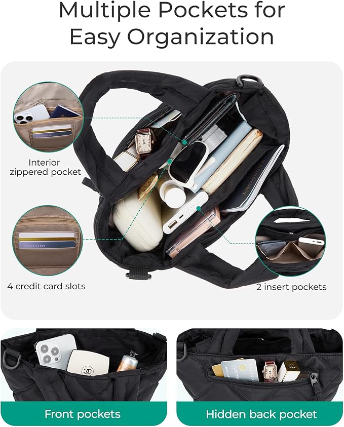 Bolso cruzado acolchado ligero para mujer BAGSMART miniatura 6