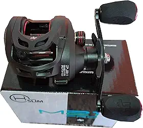 Carretilha Albatroz Fishing M21Pro Black Red - Esquerda