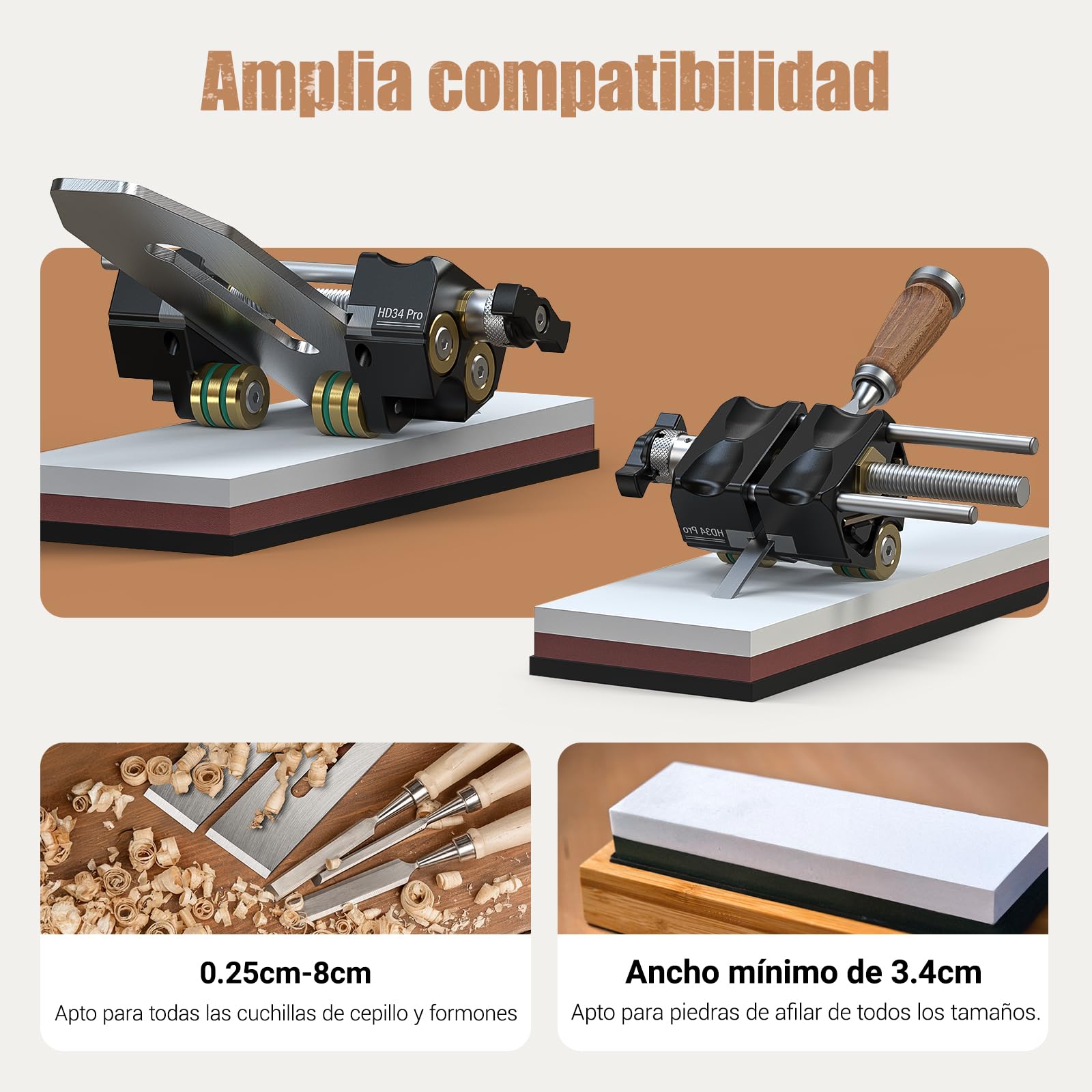 HONGDUI Guía de afilado, plantilla de afilado de cinceles para cinceles y planos (0.1 a 3.2 pulgadas) con estuche de almacenamiento, herramienta profesional para carpintería