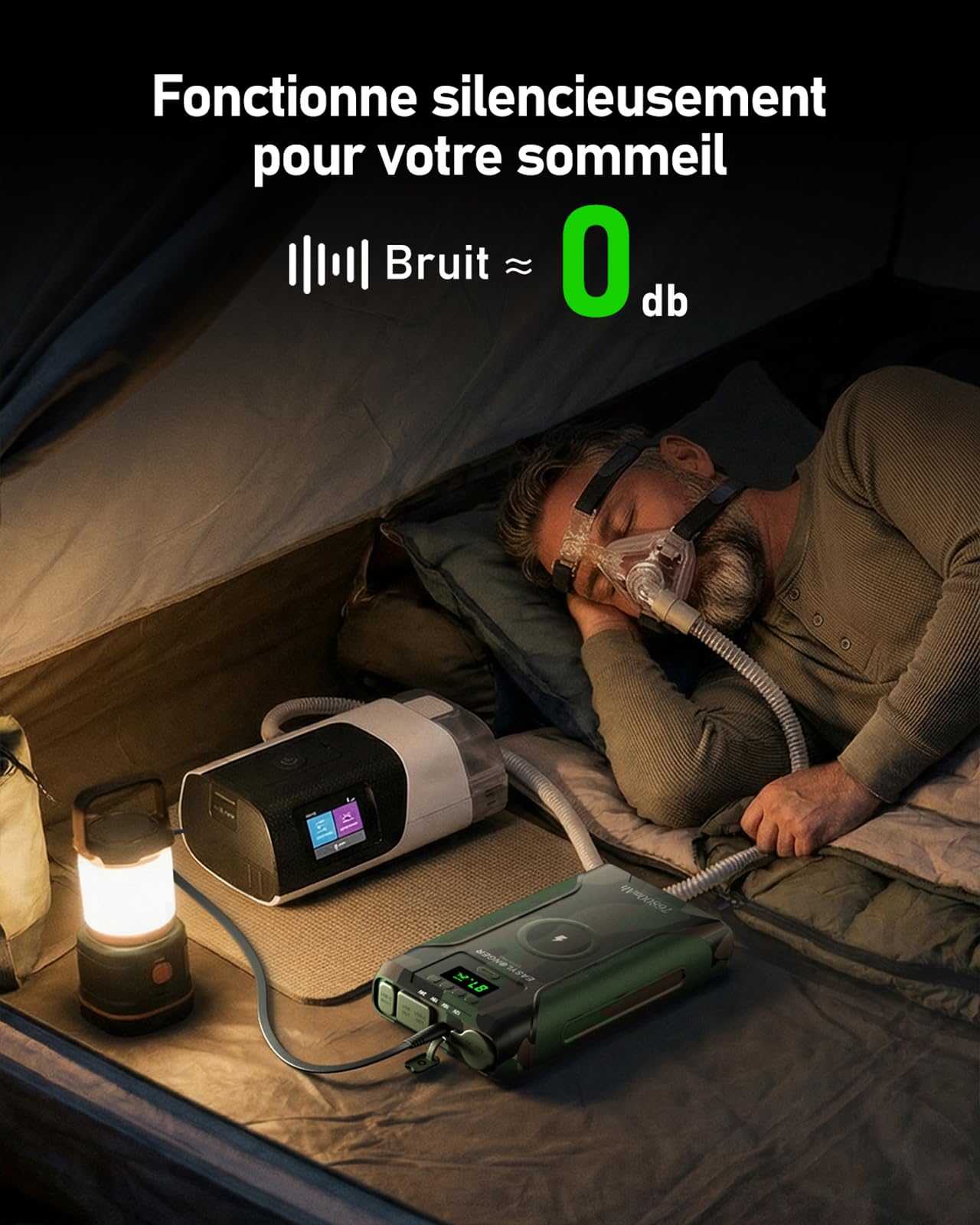 EASYLONGER ES720 Pro Batterie pour CPAP, Alimentation CPAP 276Wh pour Camping Batterie de Secours CPAP pour ResMed AirSense 11/10, AirCurve 11/10, AirMini, BMC M1 Mini, Sefam EcoStar, DreamStation