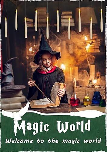 Miniatura 2 de Leejec Velas flotantes con control remoto de varita mágica (temporizador de 618 horas), 12 velas cónicas colgantes sin llama de 6.1 pulgadas, luz