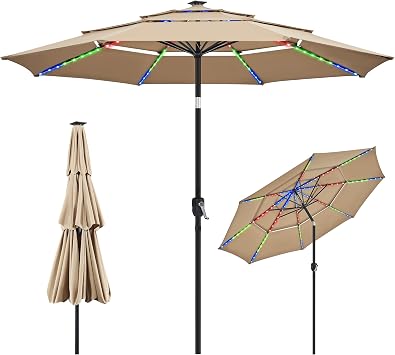 Yaheetech 10ft Solar Patio Umbrella LED Lights 3-tier Vented Yaheetech 10ft Solar Patio Umbrella With LED Lights - 3-Tier Vented Outdoor Market Umbrella 10ft Patio Umbrella Yaheetech 10ft Solar Patio Umbrella LED Lights 3-tier Vented Yaheetech 10ft Solar Patio Umbrella With LED Lights - 3-Tier Vented Outdoor Market Umbrella 10ft Patio Umbrella