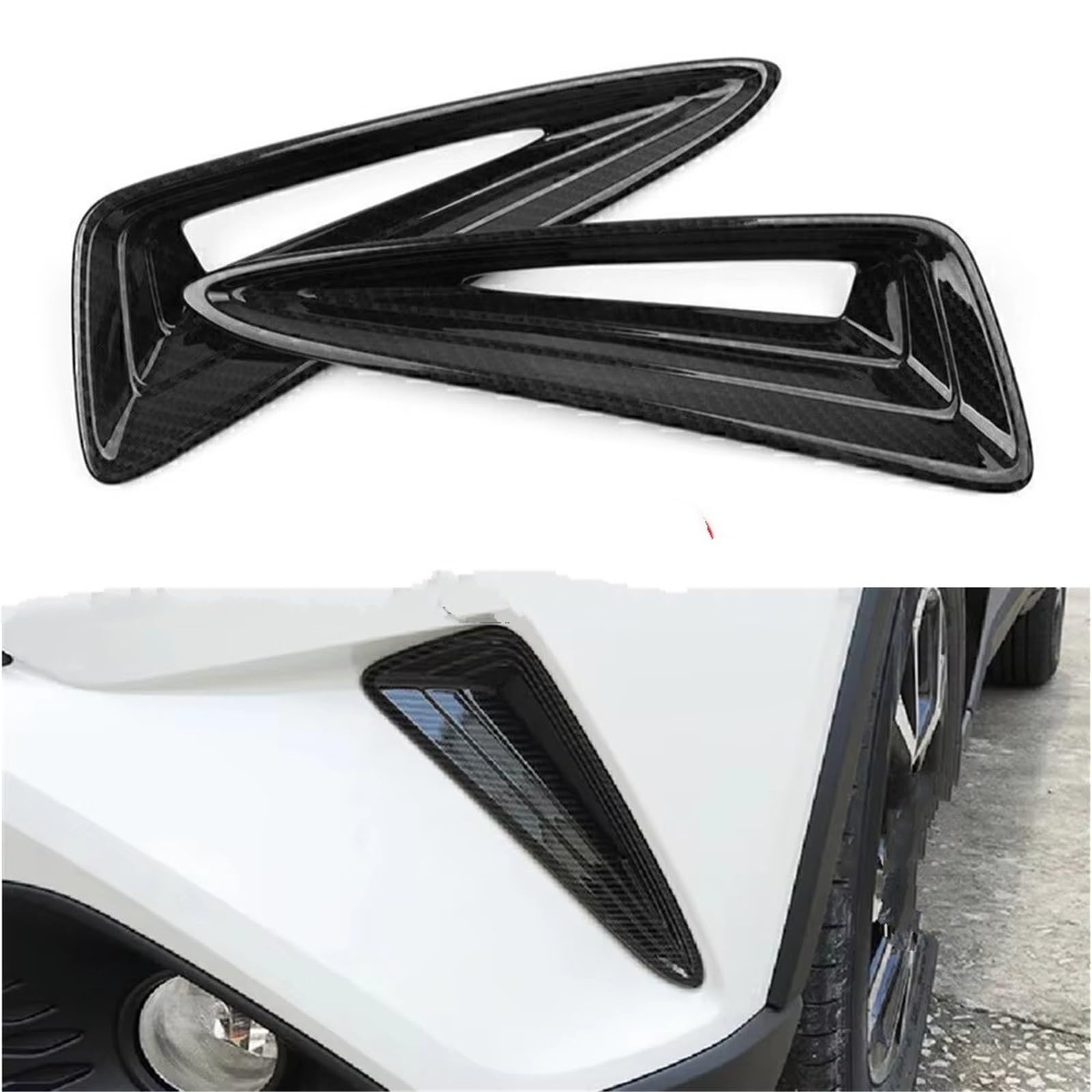 Compatible Avec Toyota Pour C-HR 2016 2017 2018 Couvercle Phare Antibrouillard Avant Pare-chocs Calandre Latérale Paupière Bande Sourcil Capuchon Garniture Grille Phare Antibrouillard