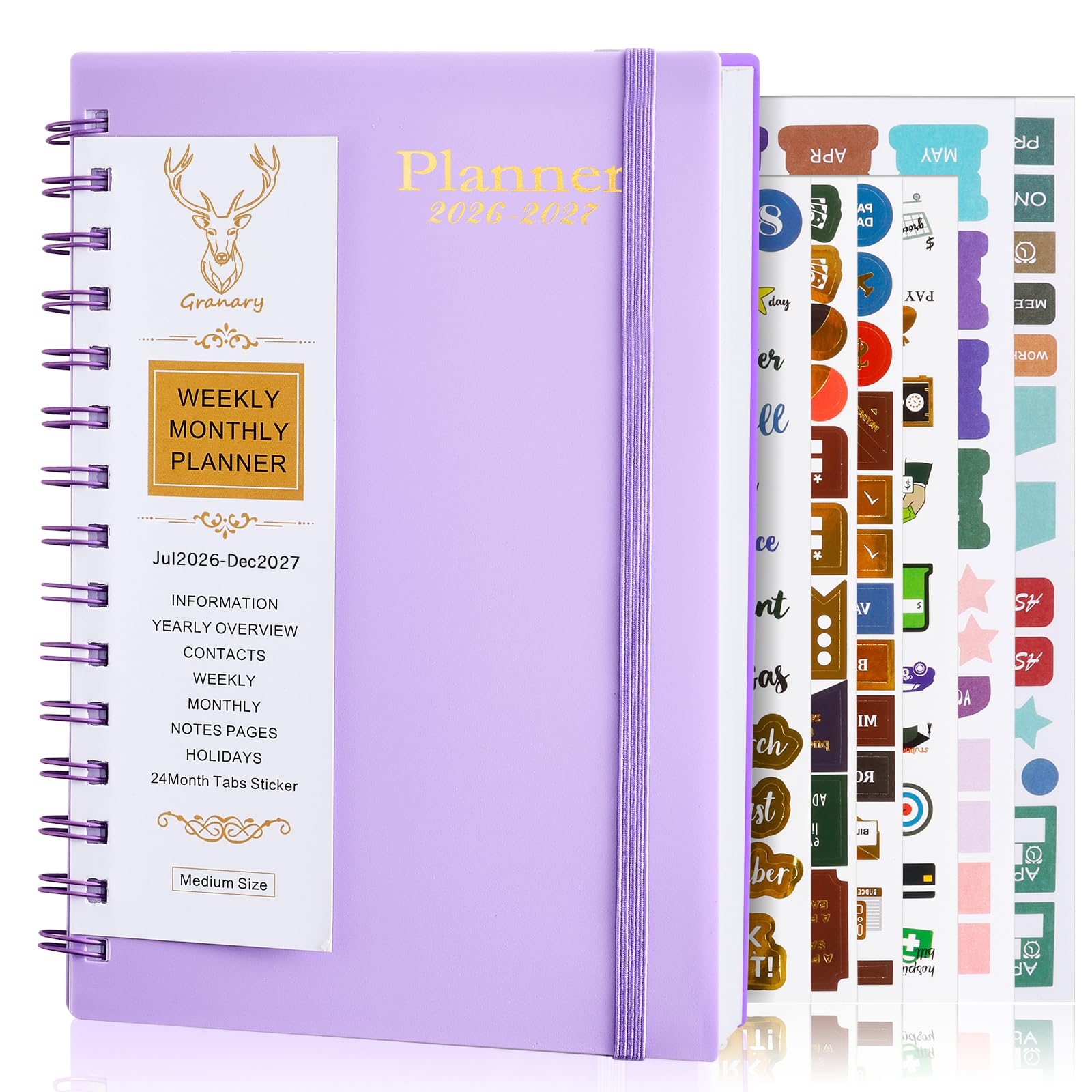 Diary 2026-2027, Planner 18 Month A5 Mid Year Diary from Jul. 2026 to Dec.2027, Premium Thicker Paper ofr Personal Use Academic and Business Office