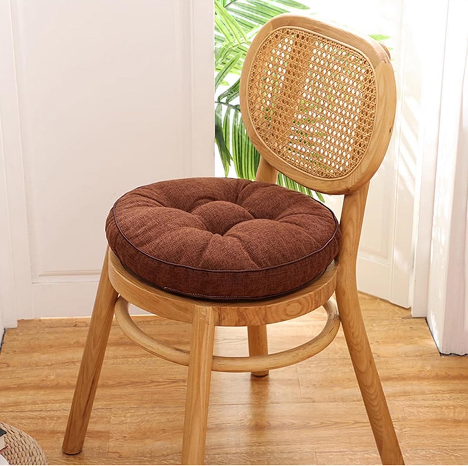 Round Chair Cushion Thick Floor Throw Pillow Cushion Reversible Garden Patio Home Kitchen Office Dining Room Living Room Seat Cushion Round Stools (Green, Diameter 19.6")