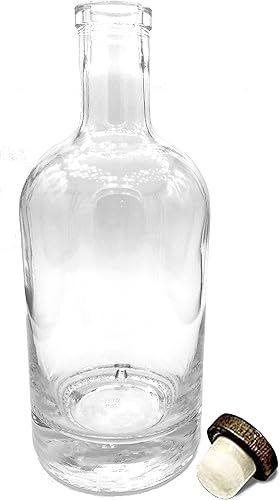 Miniatura 1 de Midwest Spice Company Nordic Bottle - Botella de 25 onzas líquidas con tapa de corcho superior de barra de madera oscura, botella de preparación