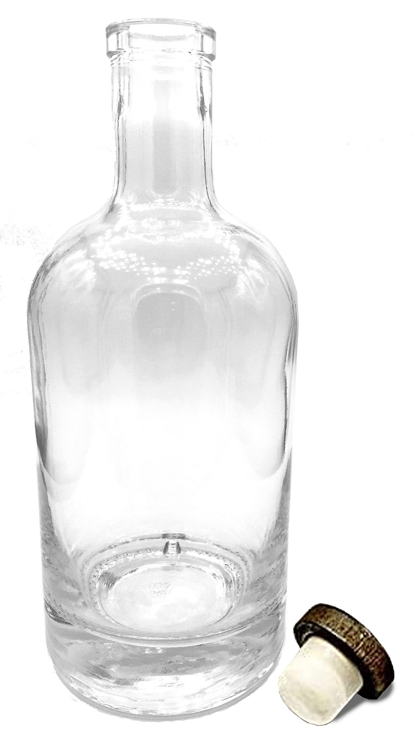 Nordic Bottle - 750ml (25oz) Dark Wood Bar Top Cork Cap Specialty Bottle for Sauce or Syrup
