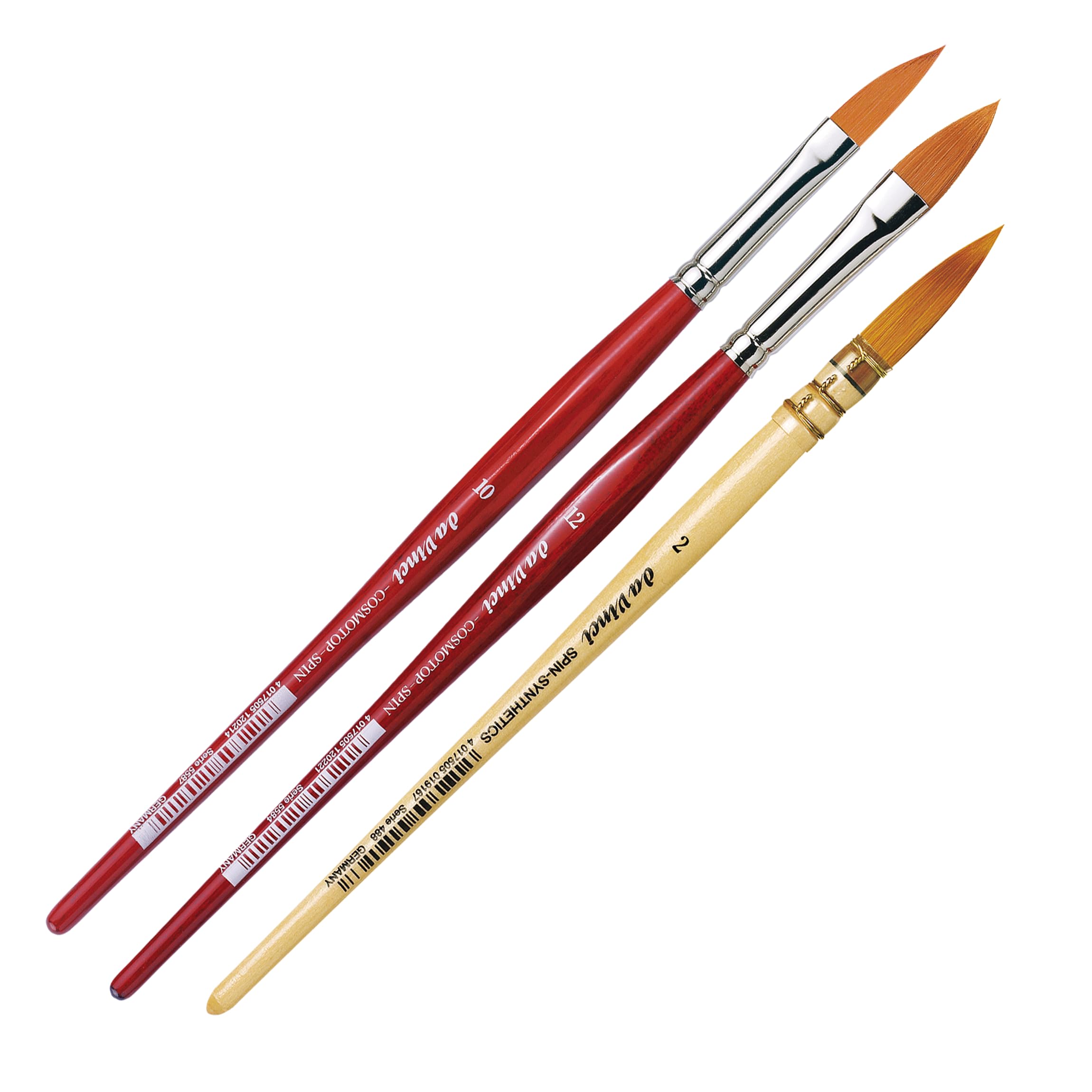 da Vinci Brushes Set di pennelli per acquerello, nero, misura 2, misura 10, ovale misura 12