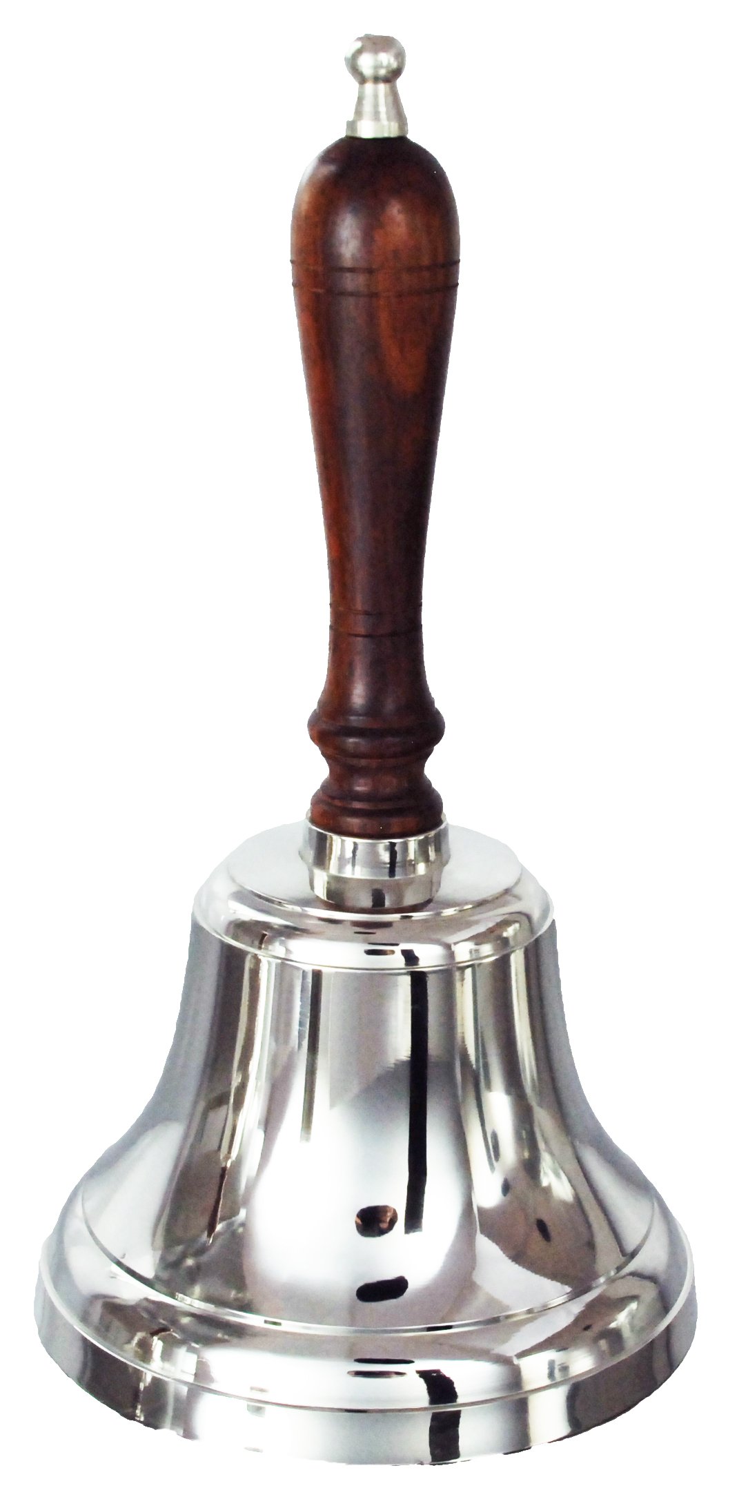 Buckingham Silver Solid Nickel Plated Hand, Dinner, Reception, School, Last Order, Library Bell, Pub Bell-11 Cm, Brass, 11 X 11 X 21.5 Cm By