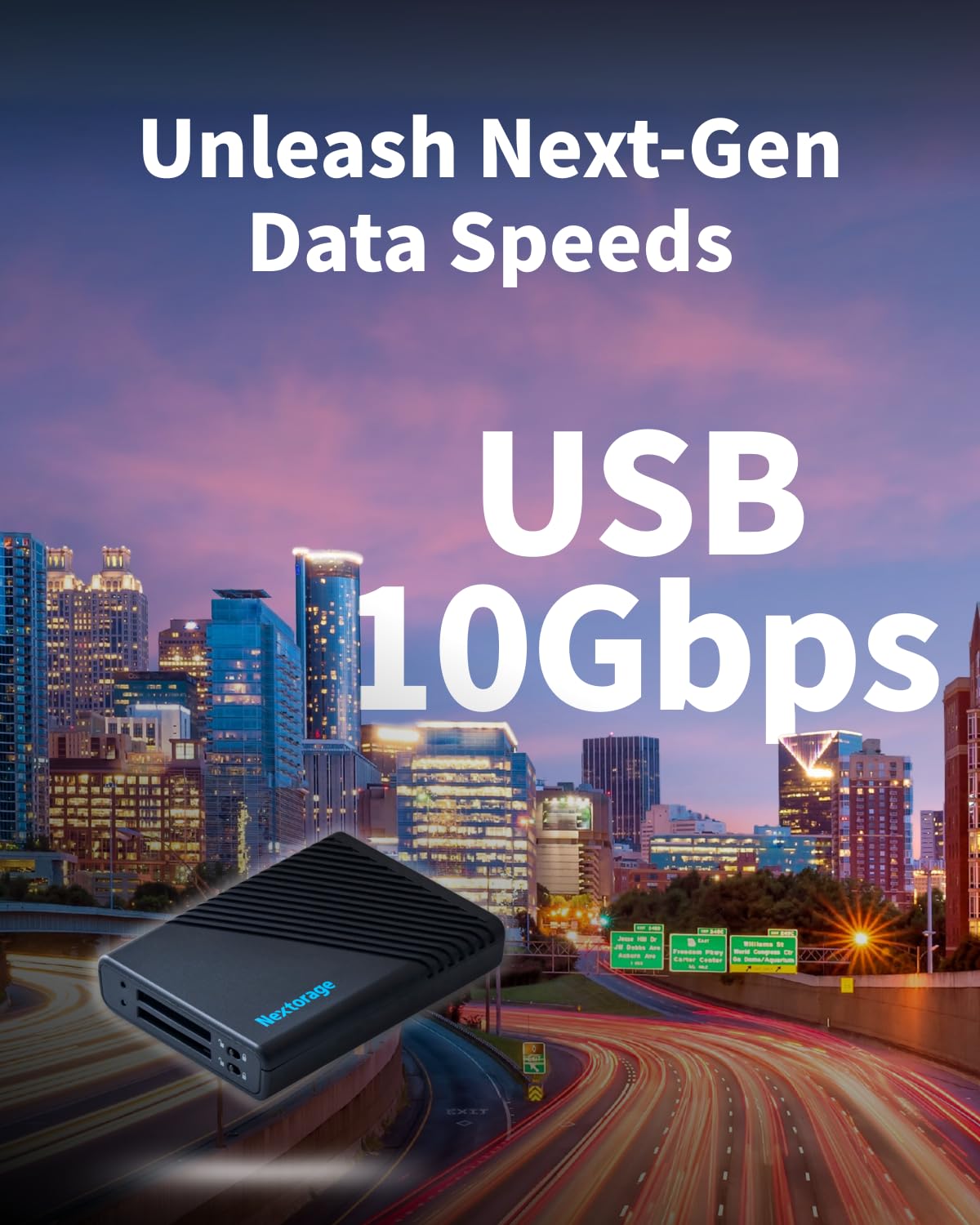 Nextorage Giappone SD Dual Slots Lettore di Schede UHS-I & UHS-II Compatibile USB 10Gbps USB3.2 Gen2 Interruttore di Protezione da Scrittura Equiped NX-DF1CL