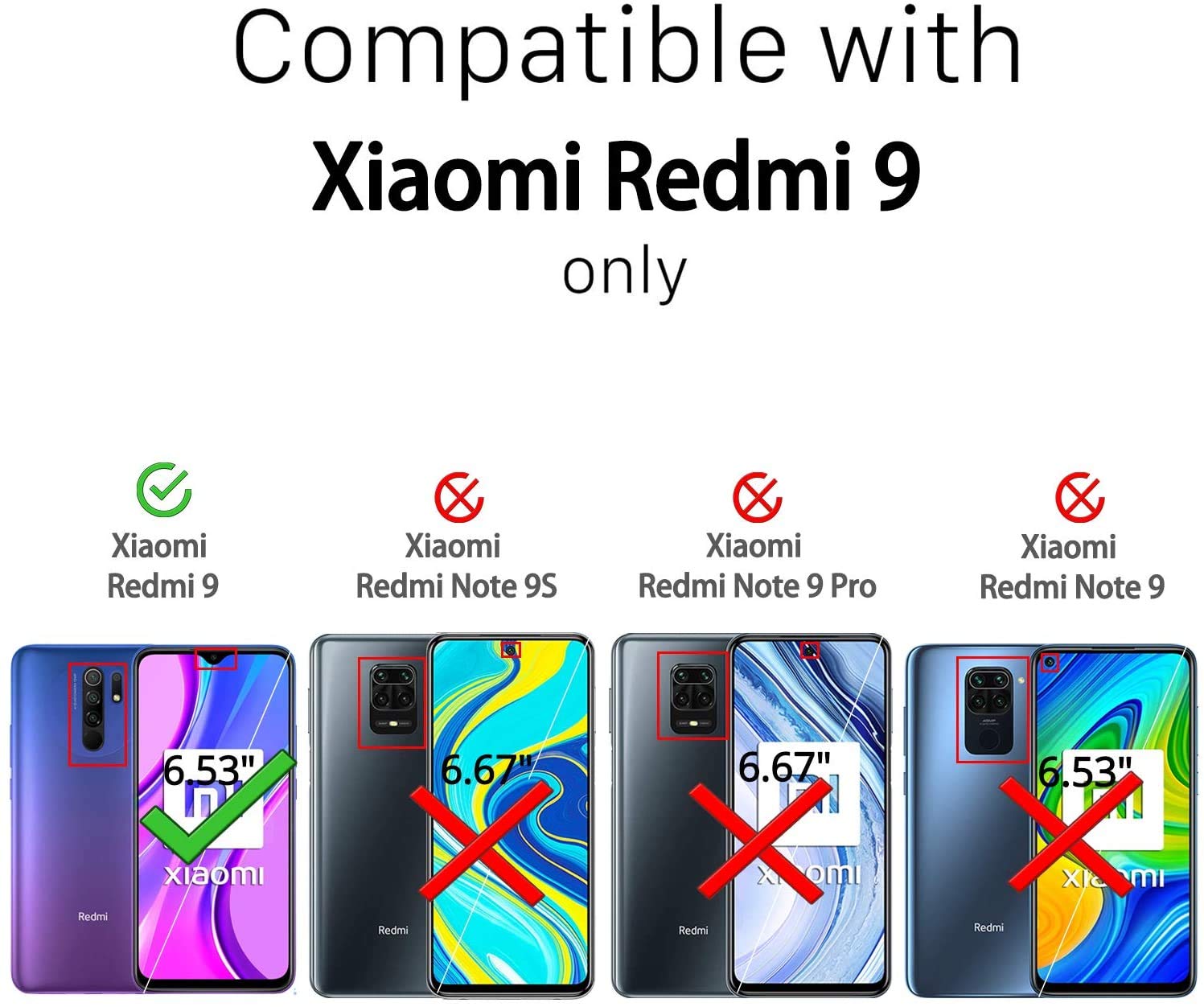Necklace Case for Xiaomi Redmi 9 Cover with Neck Strap Phone Chain Case Crossbody Necklace with Cord Transparent Silicone Case with Adjustable Lanyard Case with Strap Cord - Image 2