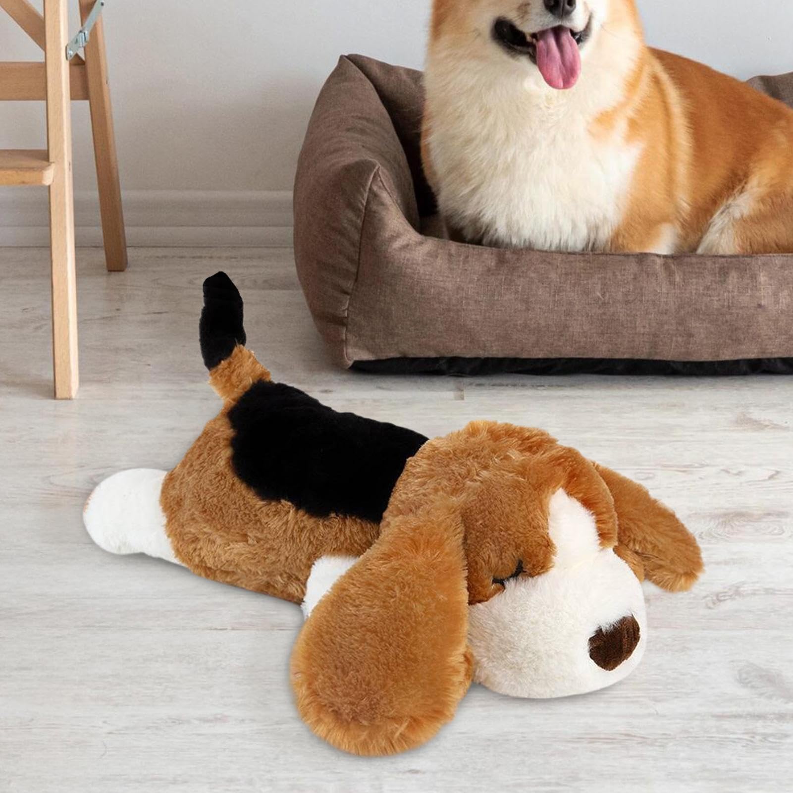 Jouet Cœur Battant Chien Confort Doux apaisant mâcher Dentition Calme