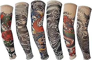 Maiitmorタトゥー アーム スリーブ 入れ墨 刺青 腕 カバー フェイク スリップ 日焼け 防止 タトゥースリーブボディアートアームストッキング 6枚入れ