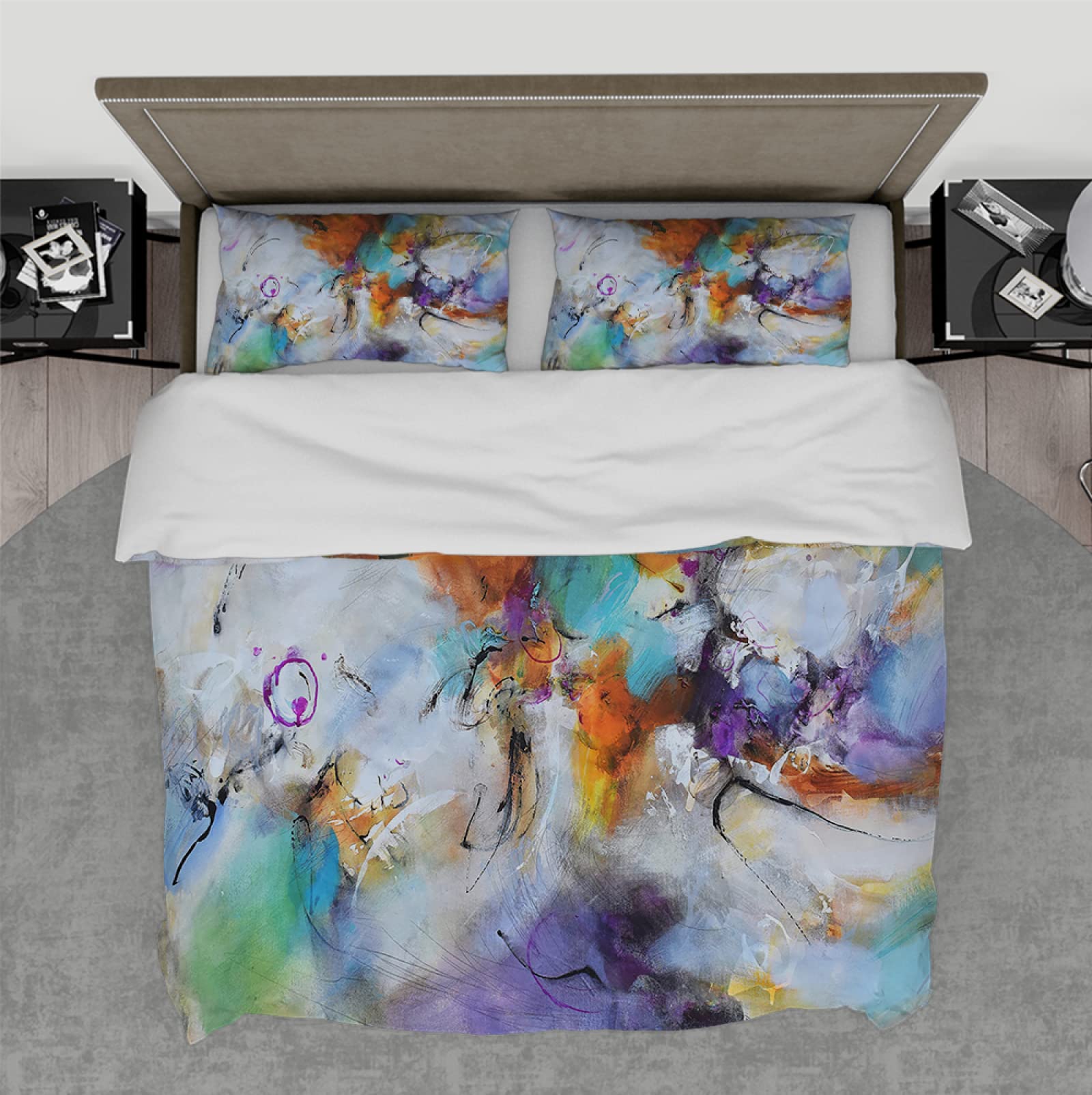 Set di lenzuola tie dye per ragazze adolescenti Set di biancheria da letto in marmo colorato con angoli e cuscino Sham Set rosa viola blu acquerello lenzuolo senza lenzuolo doppio formato 3