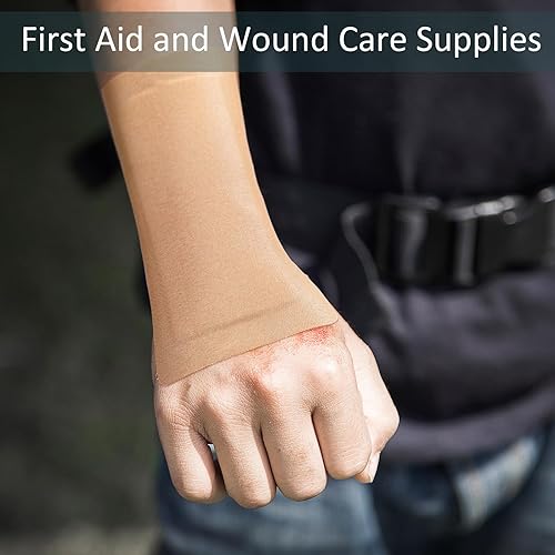 Miniatura 7 de Geiserailie 30 vendajes adhesivos flexibles extra grandes de 5 x 3 pulgadas, vendajes adhesivos de tela estéril con almohadilla antiadherente, sin