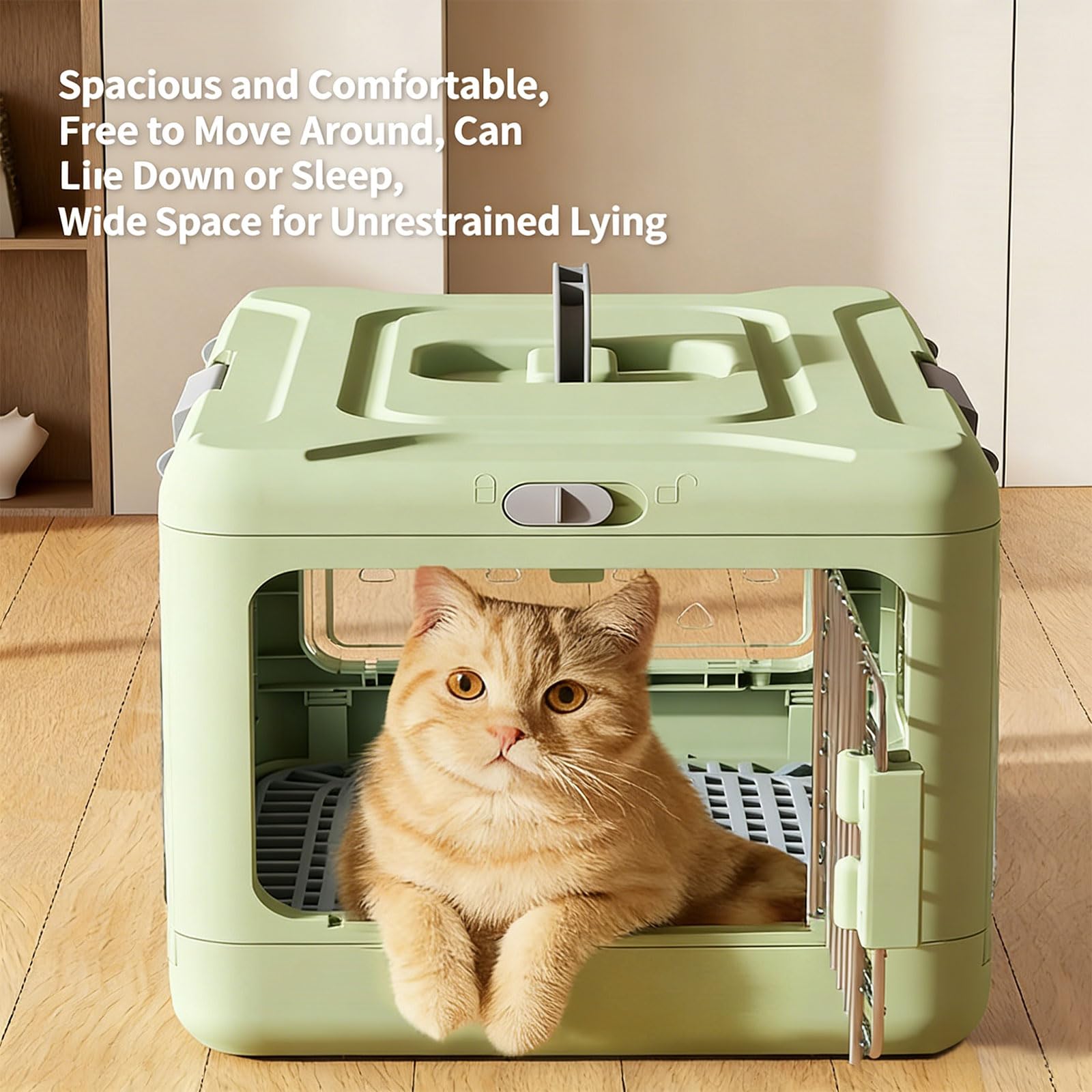 Transportador de animales pequeños visible con función de configuración rápida, ideal para viajes y viajes
