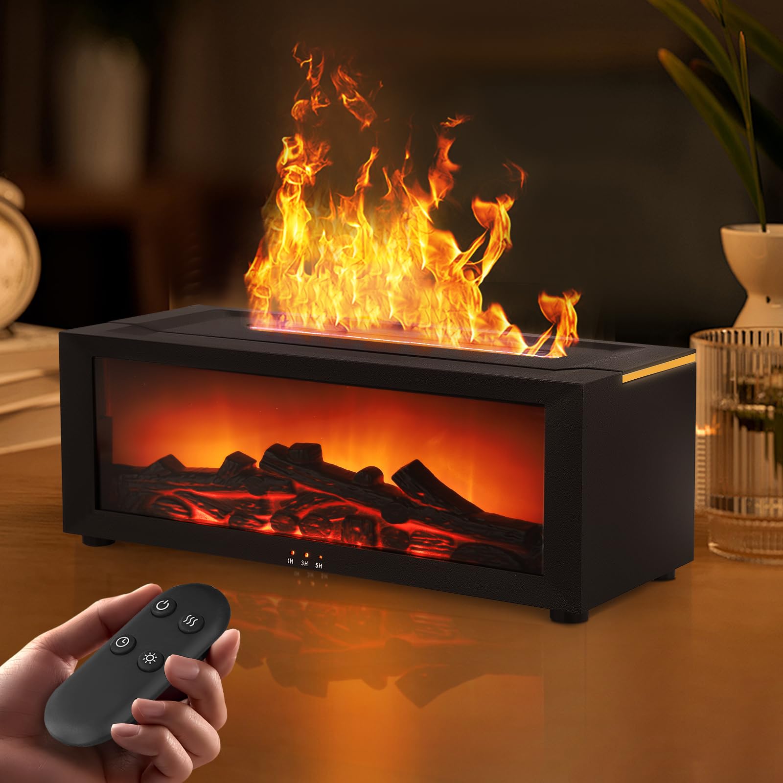 Umidificatore Vulcanico Diffusore Aromi Fiamma: Diffusore di Profumo di Olio Essenziale a Ultrasuoni con Capacità di 360 ml, 2-In-1 con Funzione Timer per Camera da Letto e Home Office