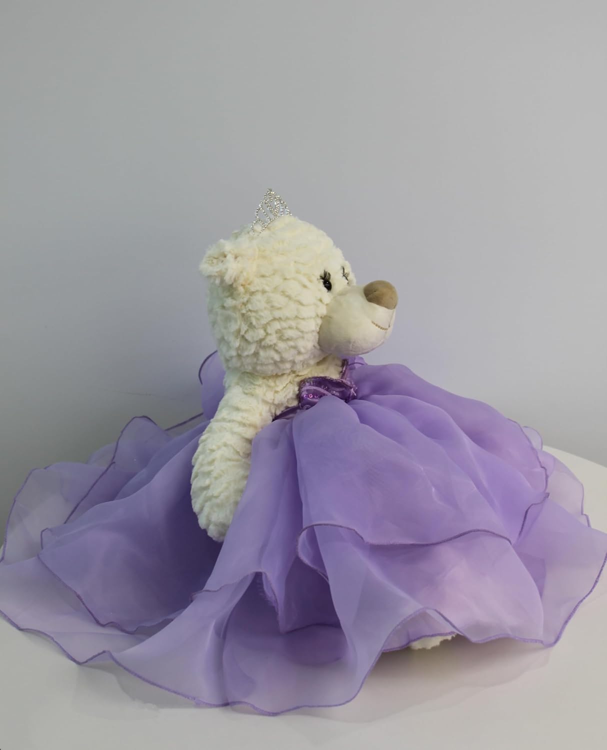 KINNEX COLLECTIONS SINCE 1997 Large 20” Quinceañera Teddy Bear Centerpiece – Elegant Dress, Oversized Keepsake Gift for 15 Años, OSO Quinceañera Decoración B16831-5 (Lavender)