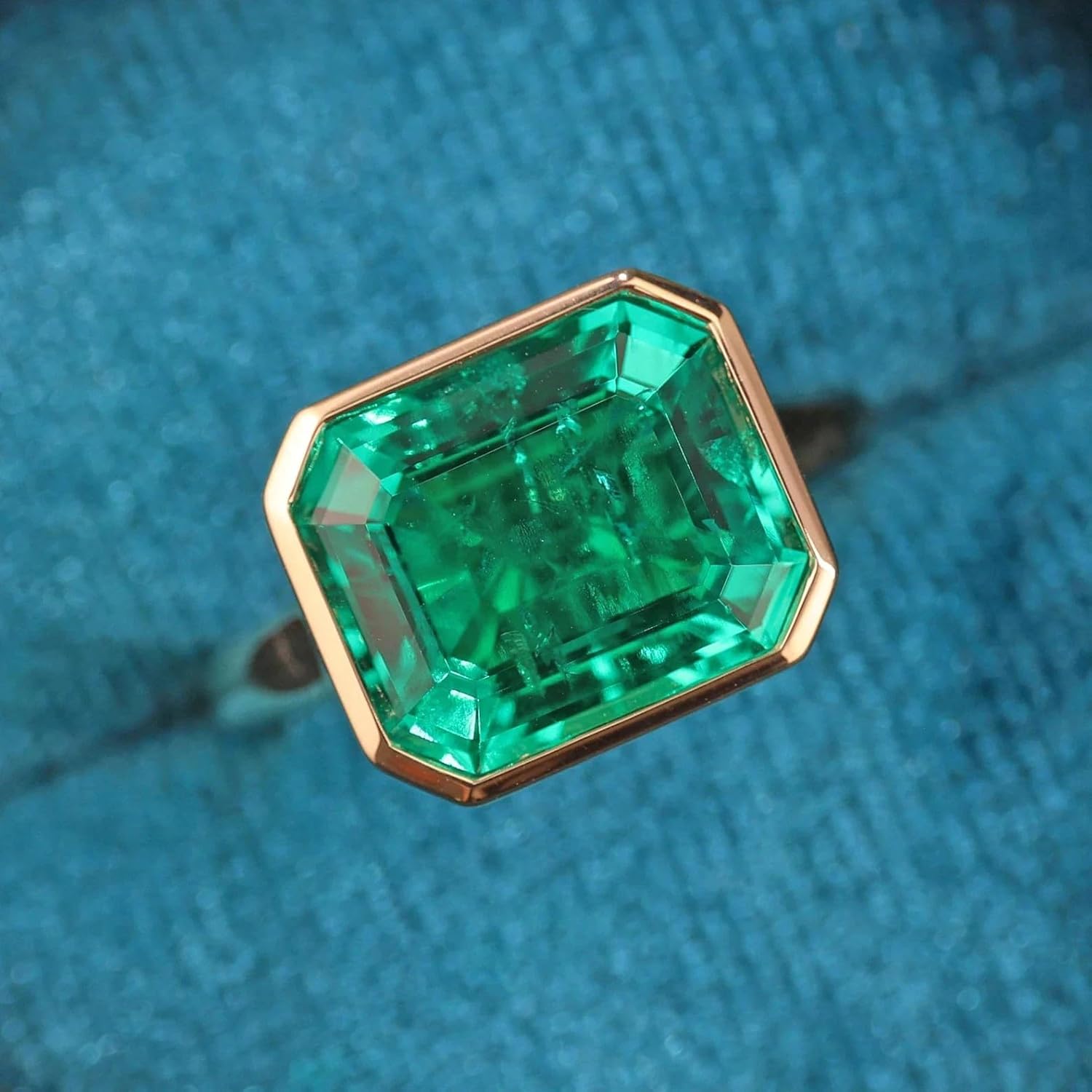Vintage 6.00 Ctw Colombian Lab Emerald Wedding Engagement Ring In 14K Yellow Gold Over Premium May Birthstone