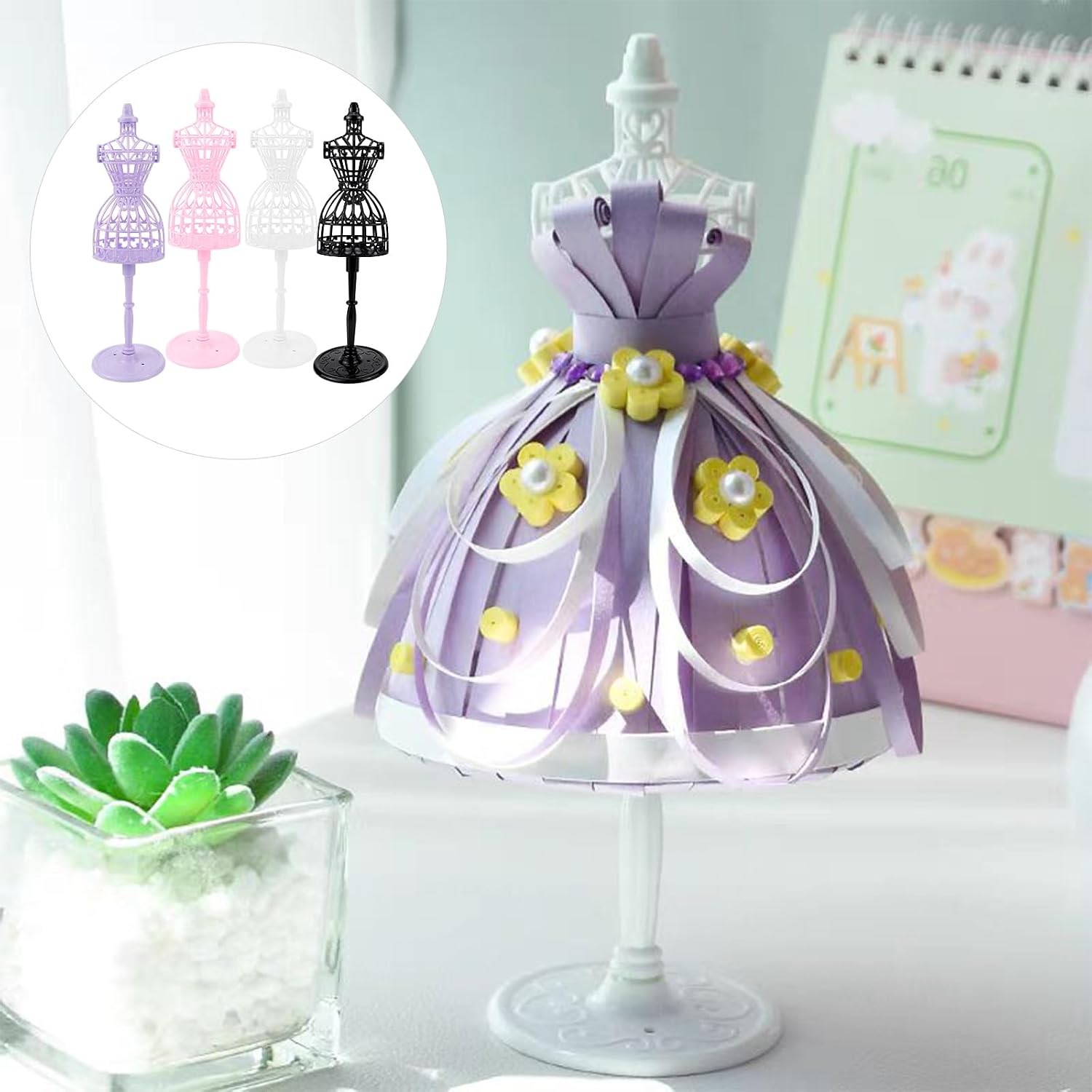 8Pcs Mini Mannequin, Doll Dress Model Stand, Doll Dress Cloth Gown Stand, Clothes Model Rack for Dress Display