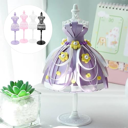 Miniatura 7 de 8 piezas de mini maniquí, soporte para modelo de vestido de muñeca, soporte de vestido de muñeca, soporte de vestido de tela, estante para modelo de