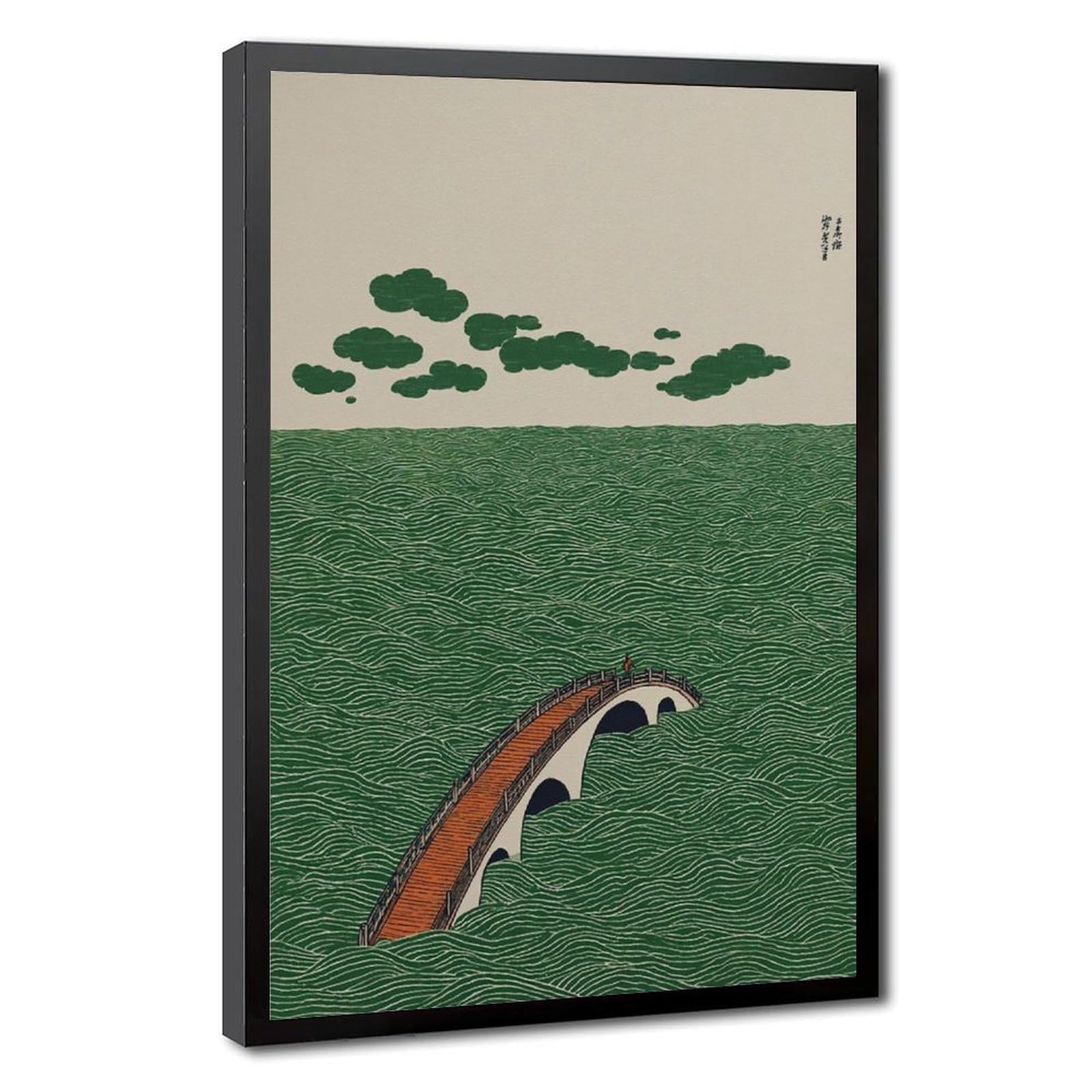 Bareronor Japanese Bridge Japanese (2) Canvas Poster Bedroom Decor Landscape Office Room Decor Gift 24" L X 36" W