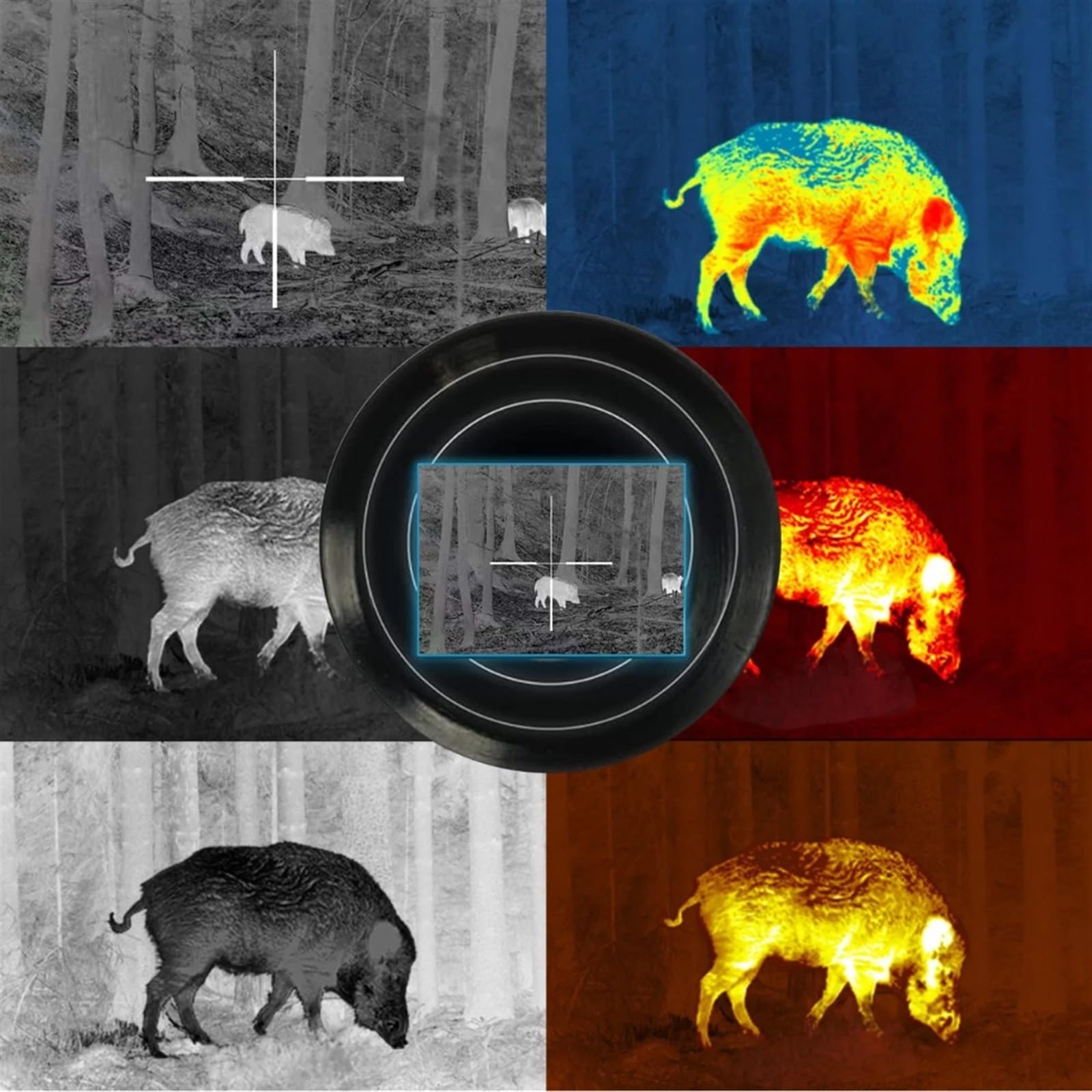 Fotocamera per Animali Selvatici Telecamera Termica A Infrarossi for La Caccia Obiettivo Regolabile for Visione Notturna All'aperto Cannocchiale Monoculare Termico(35MM)