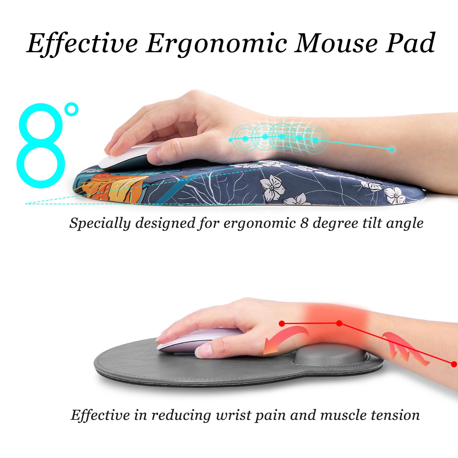 Hueilm Tappetino Per Mouse Ergonomico Con Supporto Per Il Polso
