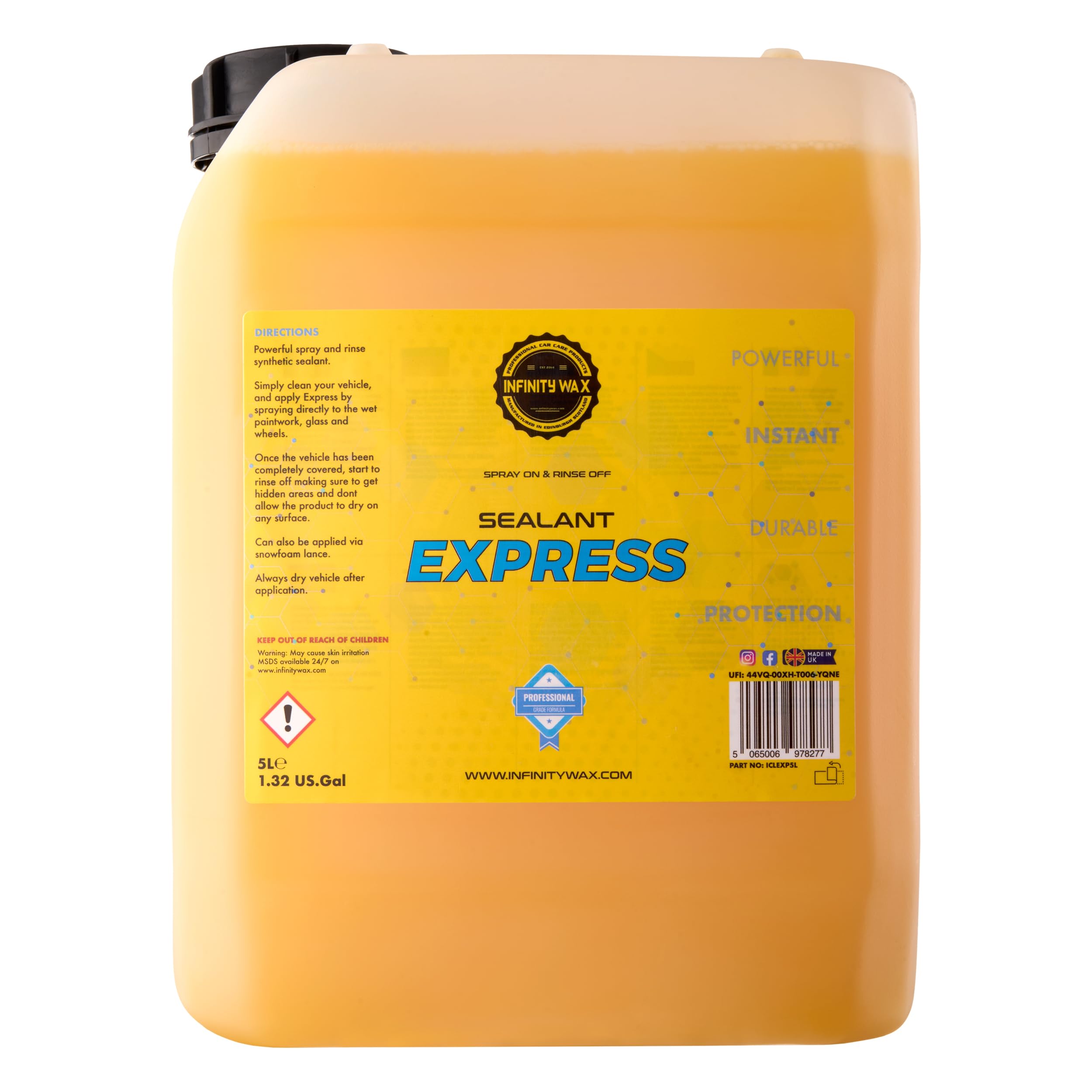 Infinity Wax Express Sealant Gloss Shine Spay On & Rinse Off Cleaner 5L ICLEXP5L