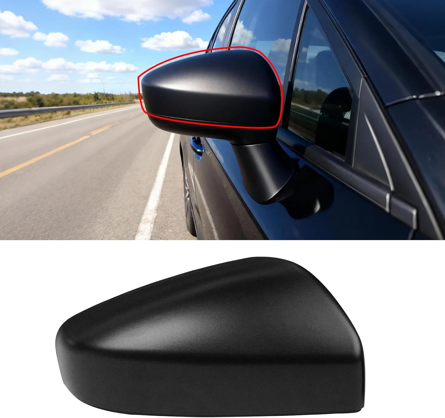 Compatible with Subaru Impreza Mirror Cover 2017-2023/Legacy Outback 2018 2019/Ascent 2019-2023,Passenger Side Ascent Mirror Cover Cap W/O Light Clip-on Replacement Replace for 91054FL01A-Black