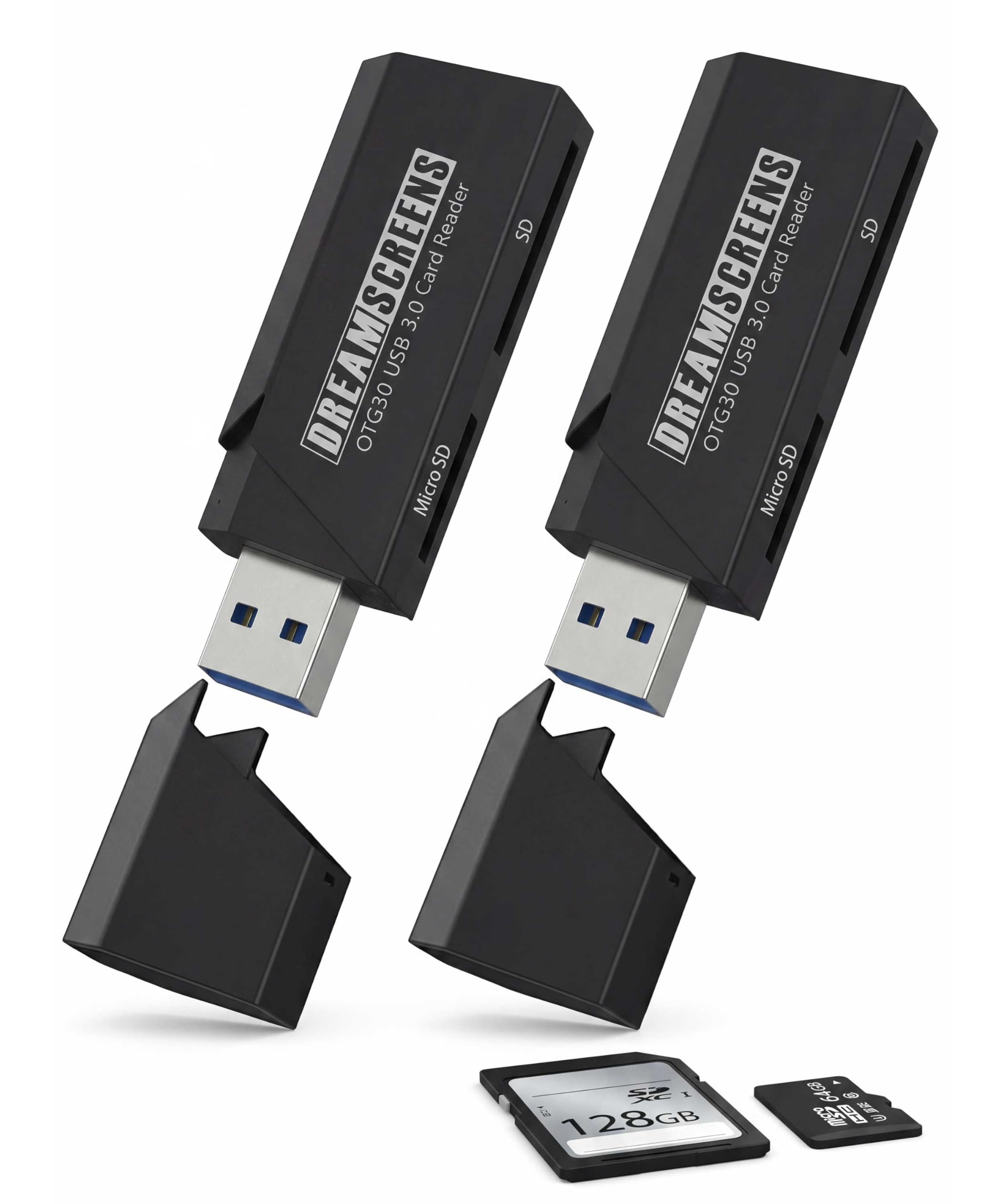 Lettore di schede MicroSD e SD USB C, doppio slot USB 3.0, lettore di schede di memoria per MicroSD, SD, SDHC, SDXC, compatibile con laptop, PC, Mac (confezione da 2)