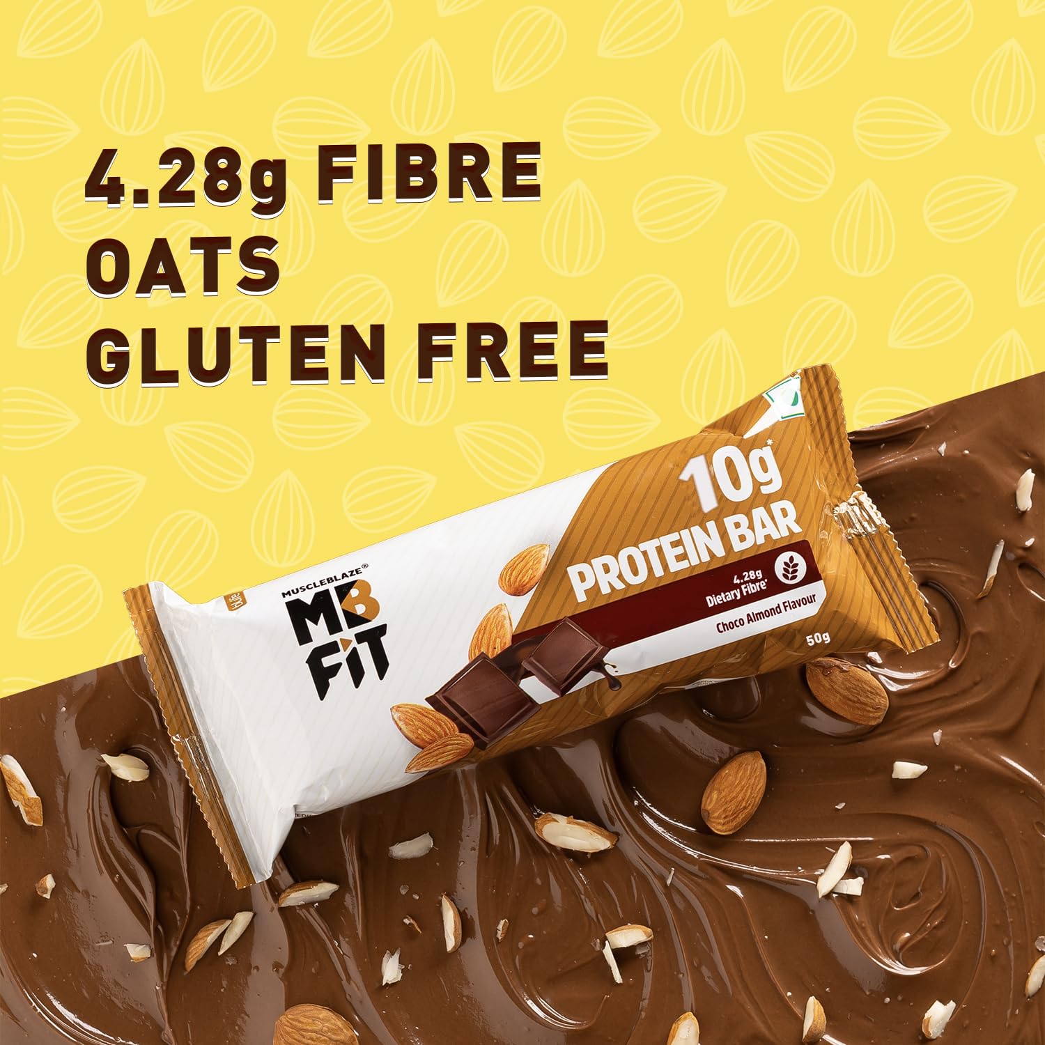 MuscleBlaze 10g Protein Bar, Choco Almond,Pack of 6 1