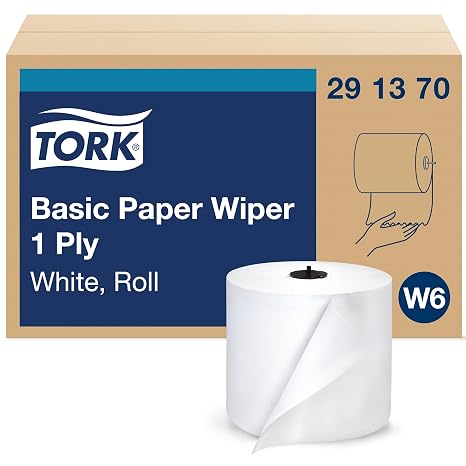 Tork Basic Paper Wiper White W6, Roll, 4 x 1150 Sheets, 291370