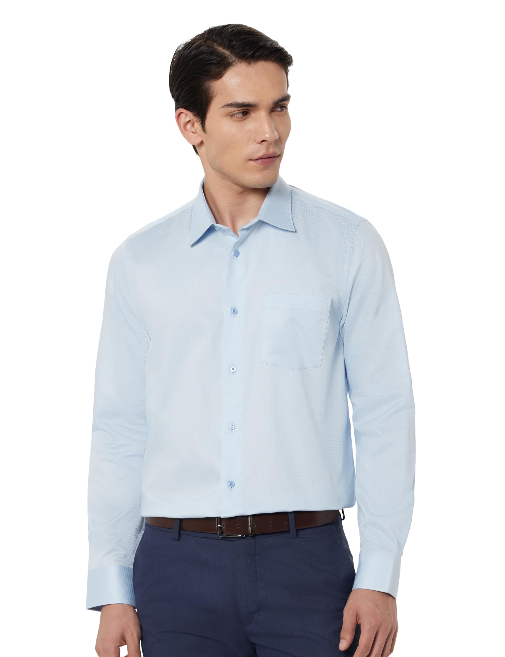 blackberrys Men India Slim Fit Formal Shirt Light Blue-picture-14