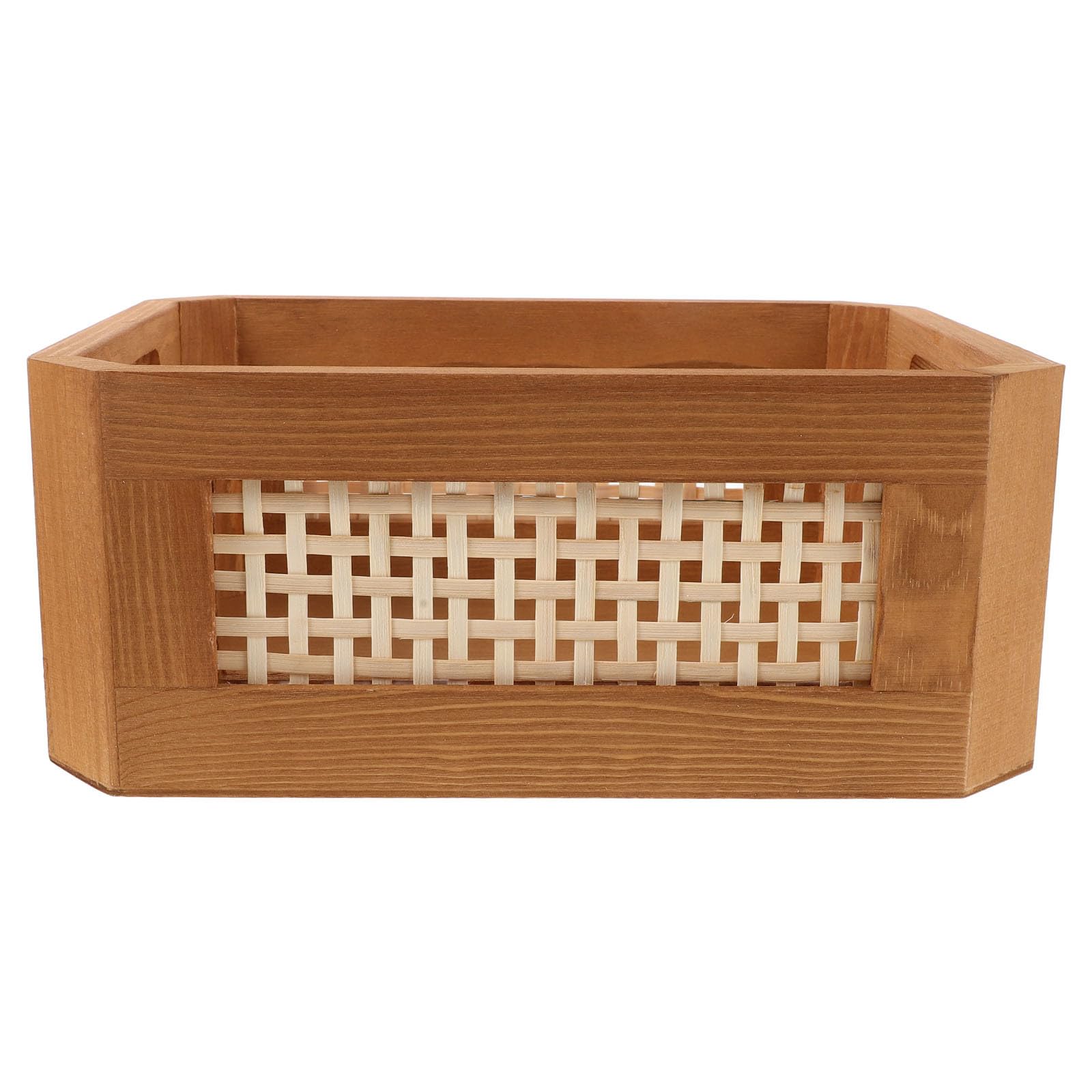 TOYANDONA Pudełko do przechowywania w stylu retro: Naturalnie tkany organizer na biurko – dekoracyjny organizer na drobiazgi, książki, butelki szamponu, 9,8" x 7,8" x 3,9&;