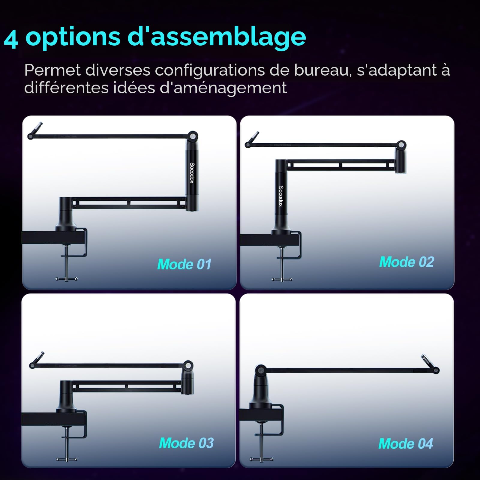 Bras de Microphone, Bras de Micro à Profil Bas de Première Qualité pour Streaming, Recording, Entièrement Ajustable 360° Rotatif 90° Pliable pour Podcasts, Streaming, Gaming, Noir